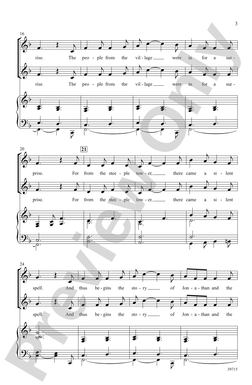 Jonathan's Bell Carol: SSA Choral Octavo