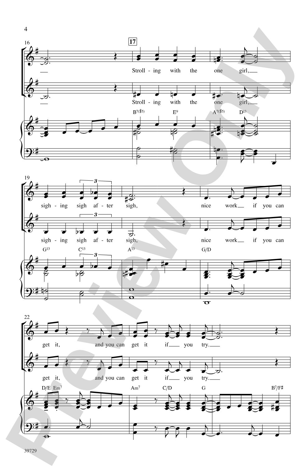 Nice Work If You Can Get It: SSA Choral Octavo