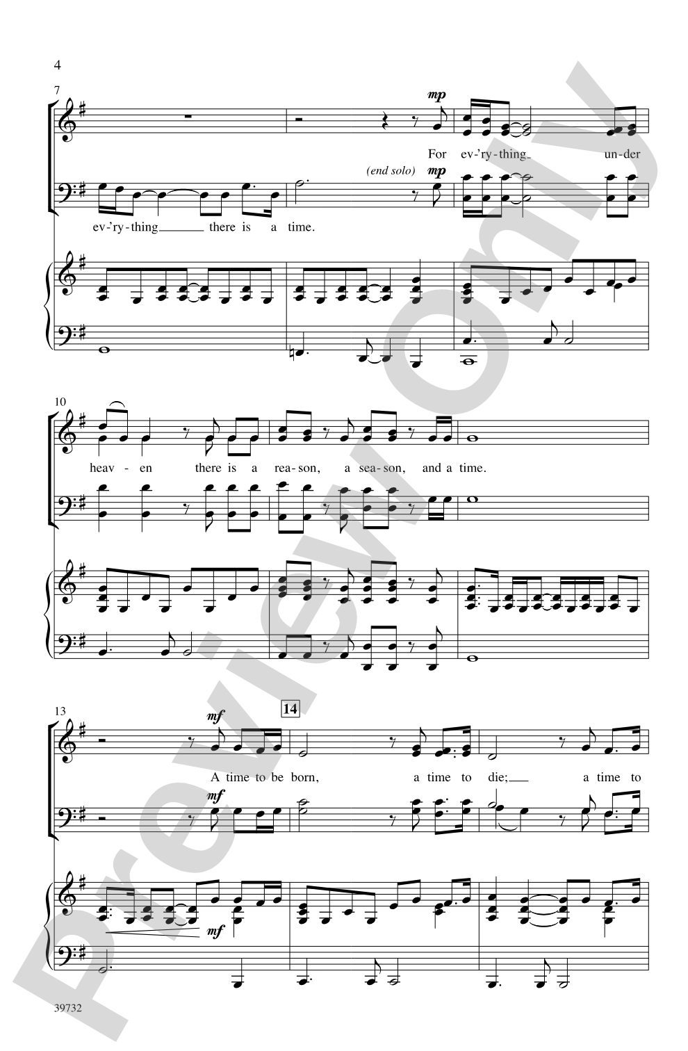 For Everything There Is a Season: SATB Choral Octavo