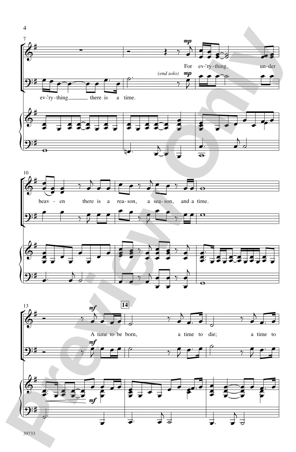 For Everything There Is a Season: SAB Choral Octavo