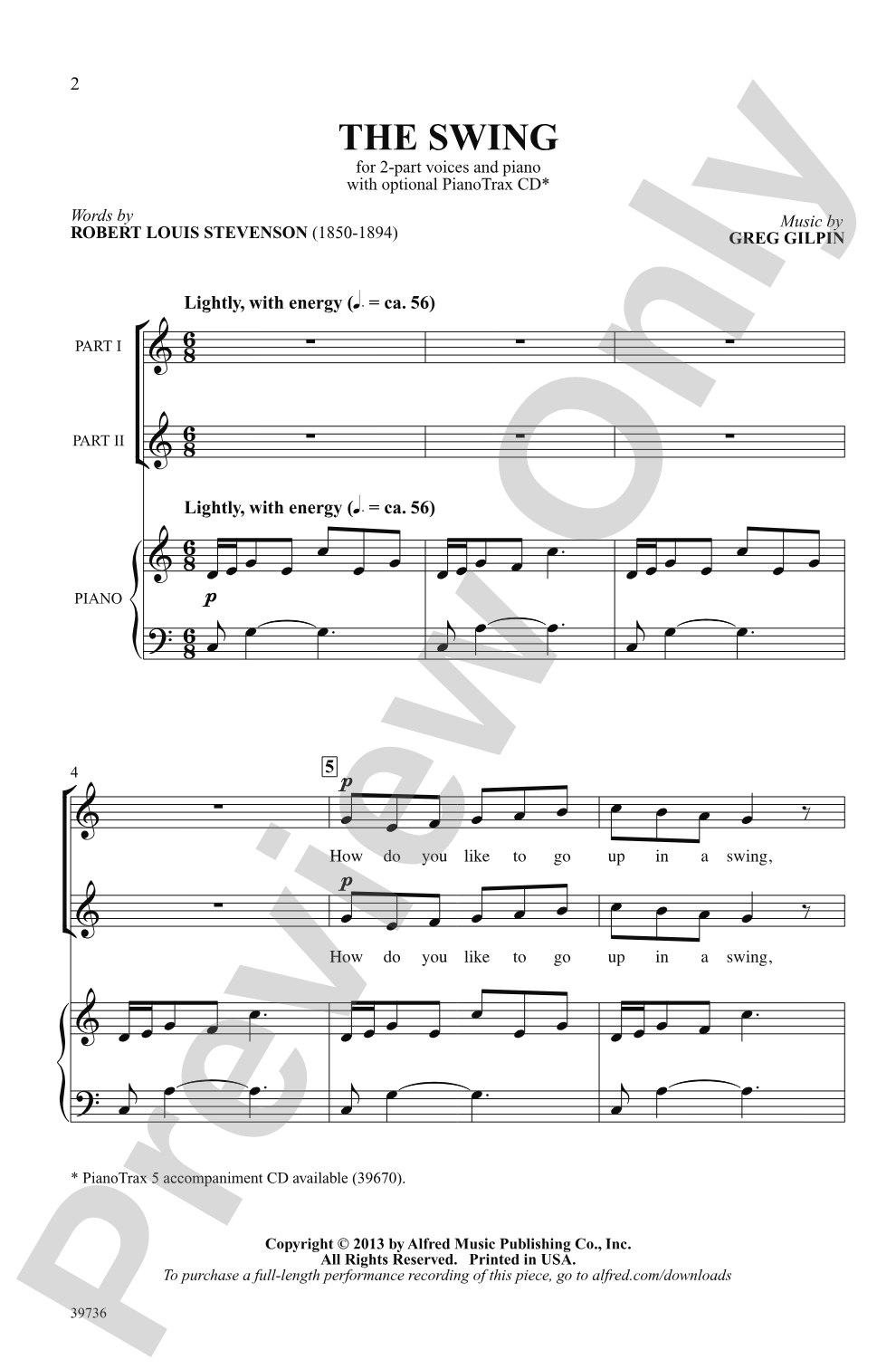 The Swing: 2-Part Choral Octavo