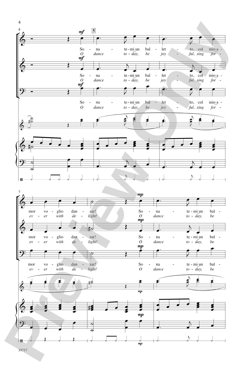 Sonatemi un Balletto: SAB Choral Octavo