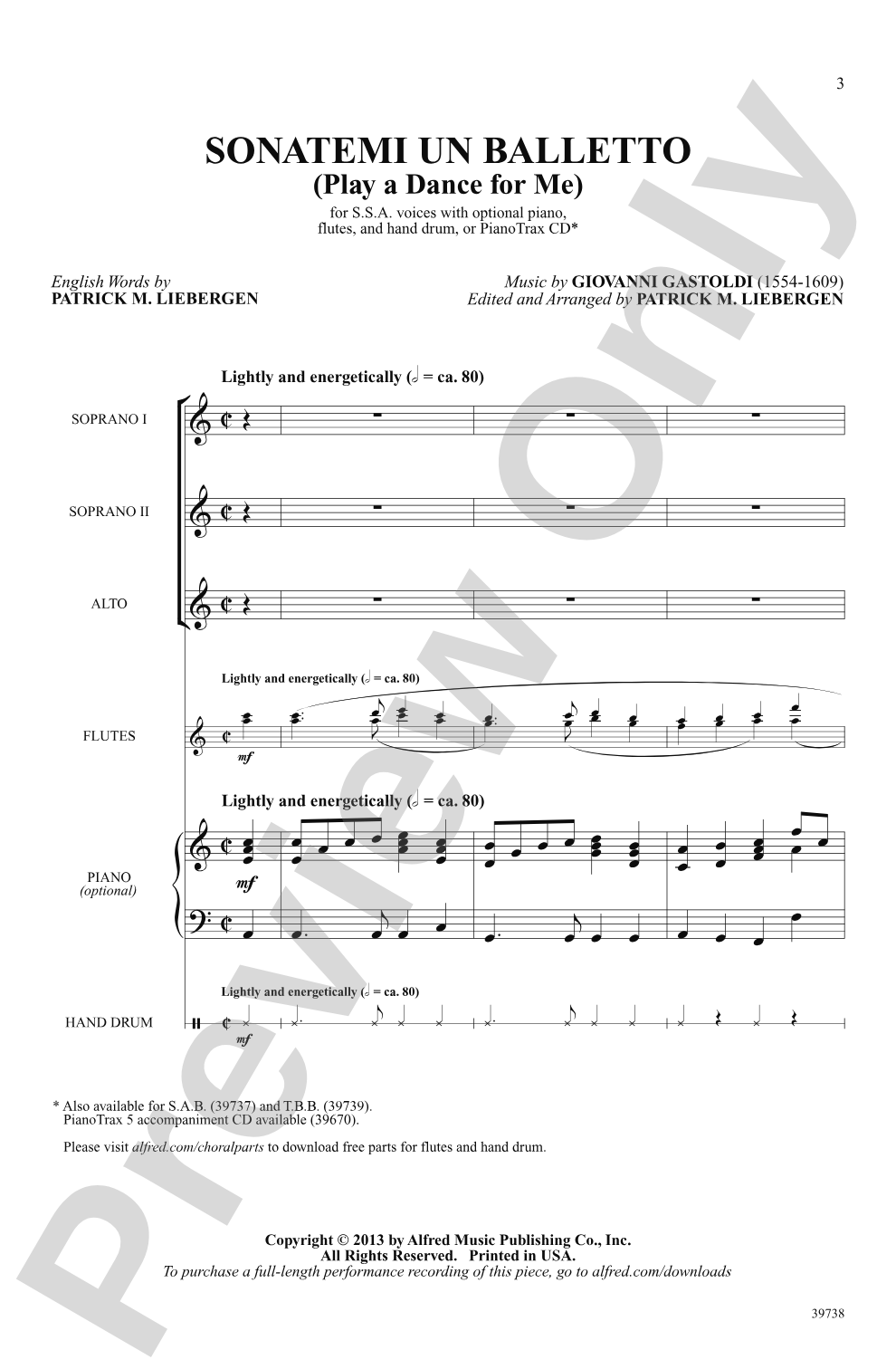 Sonatemi un Balletto: SSA Choral Octavo