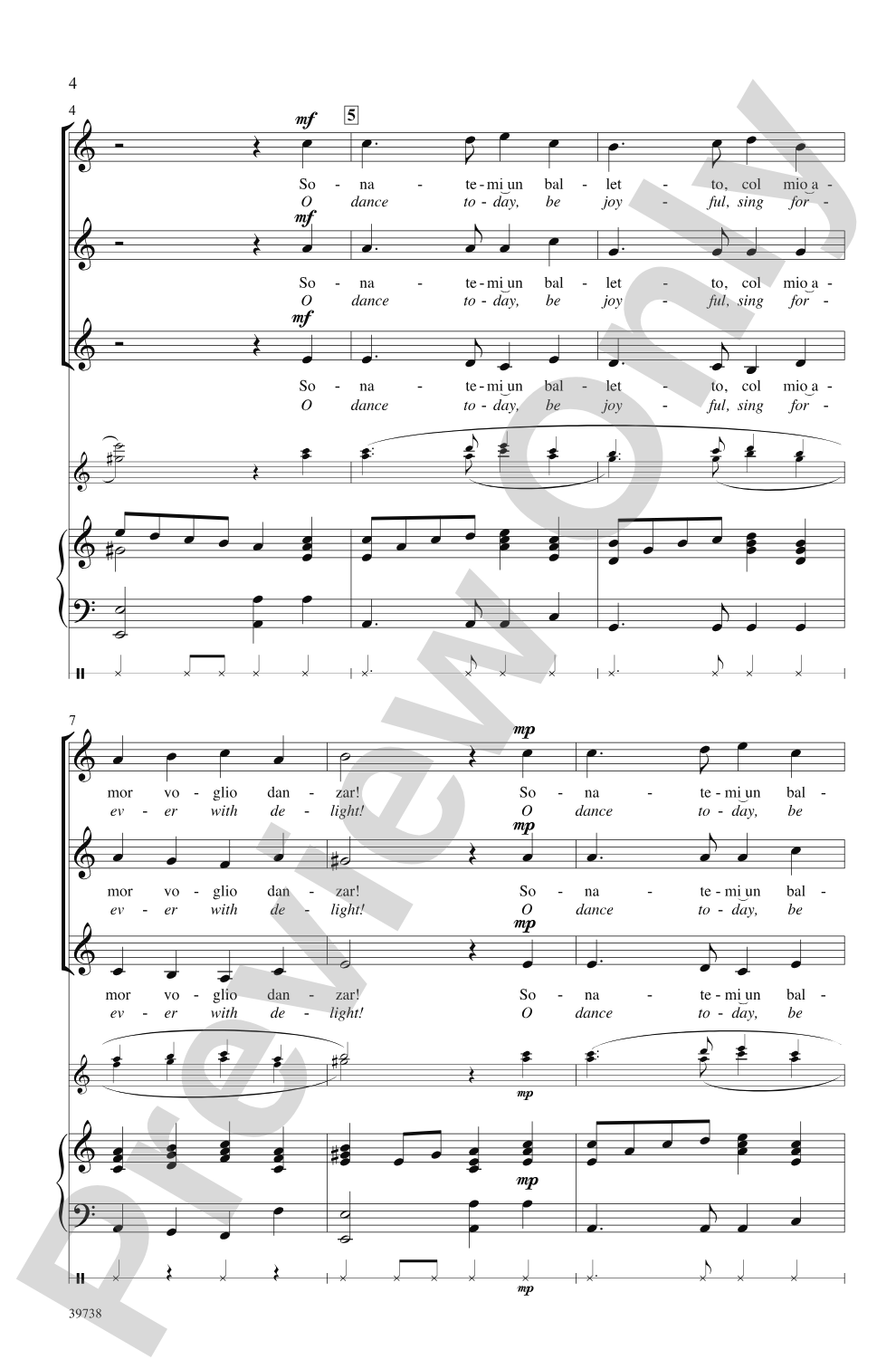 Sonatemi un Balletto: SSA Choral Octavo
