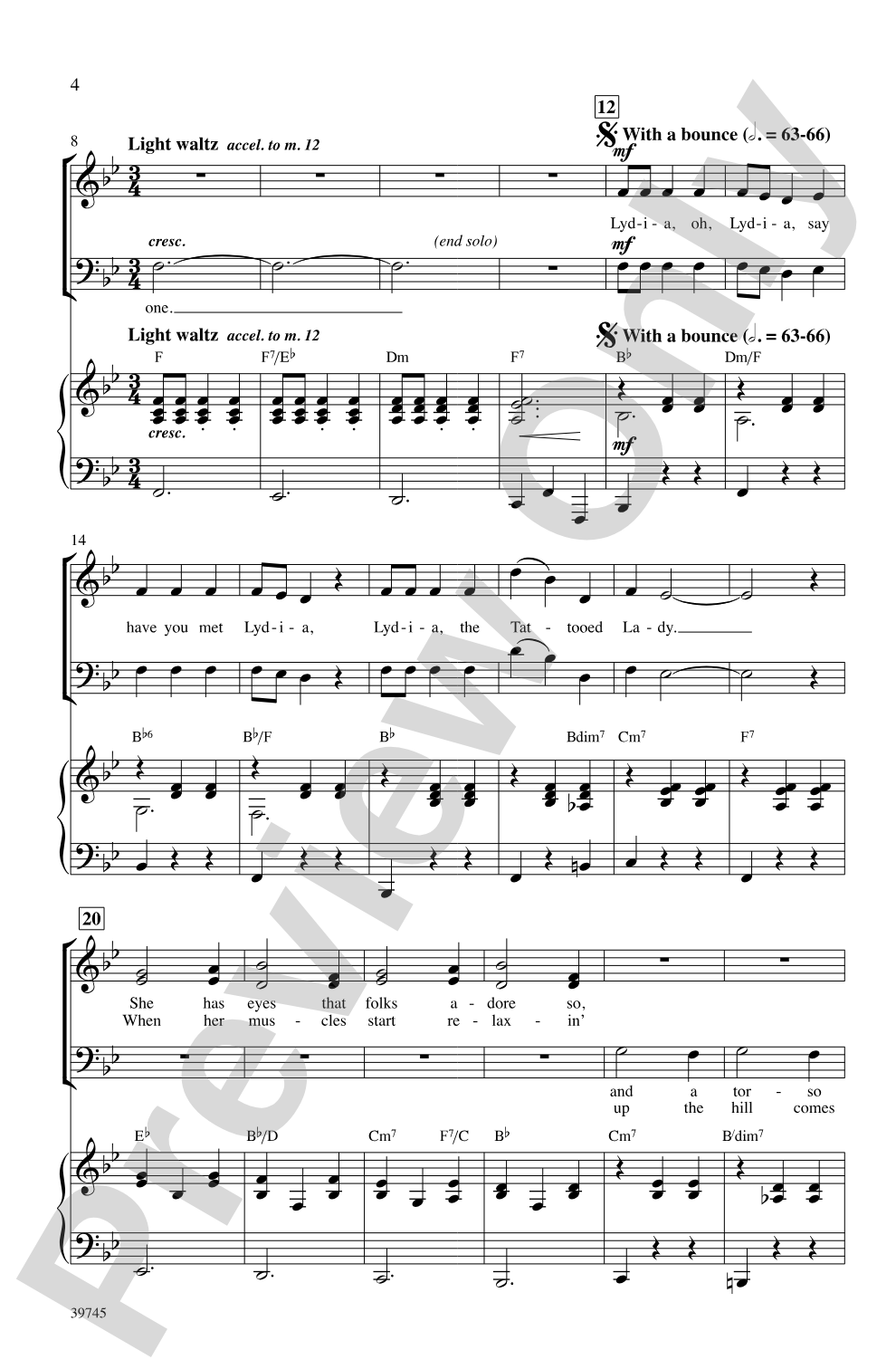Lydia, the Tattooed Lady: SAB Choral Octavo