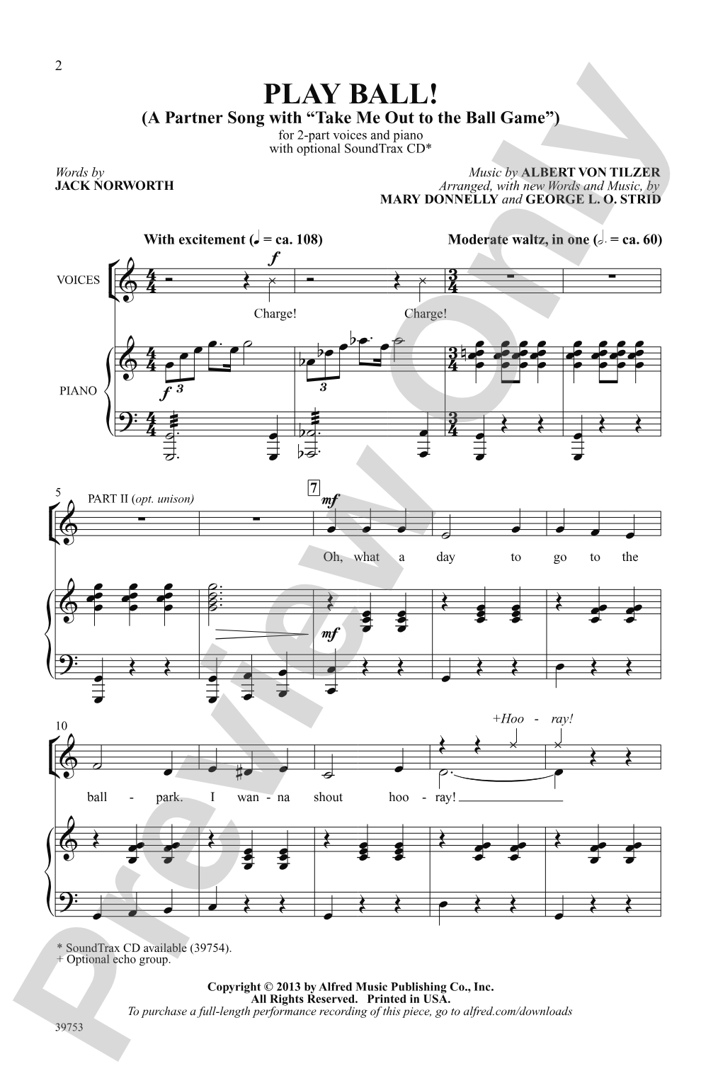 Play Ball!: 2-Part Choral Octavo