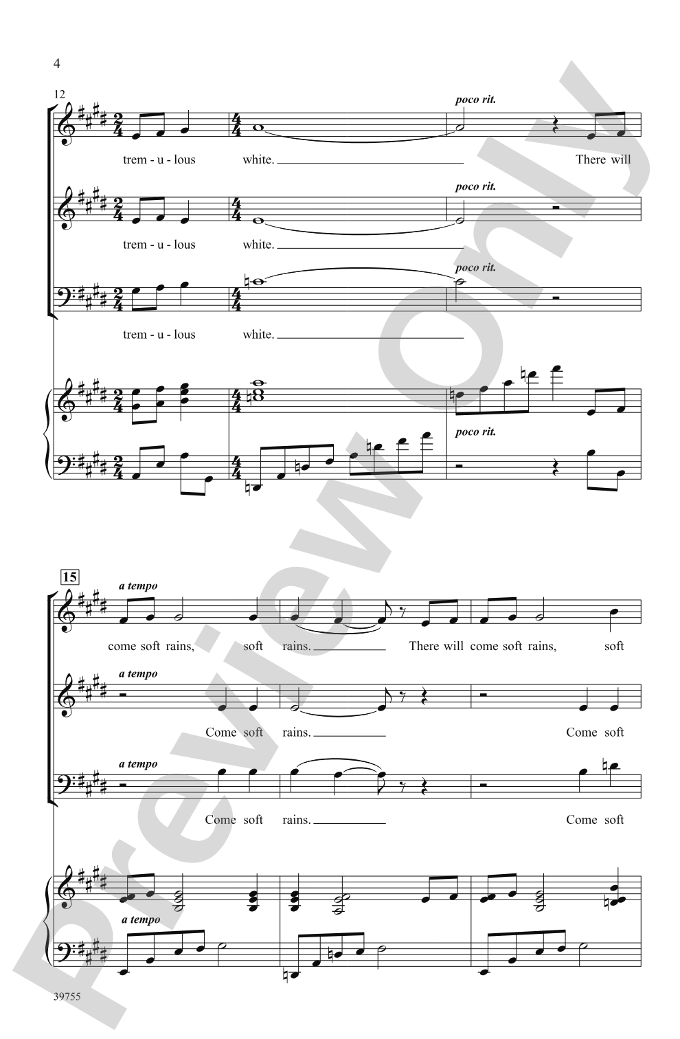 There Will Come Soft Rains: SAB Choral Octavo