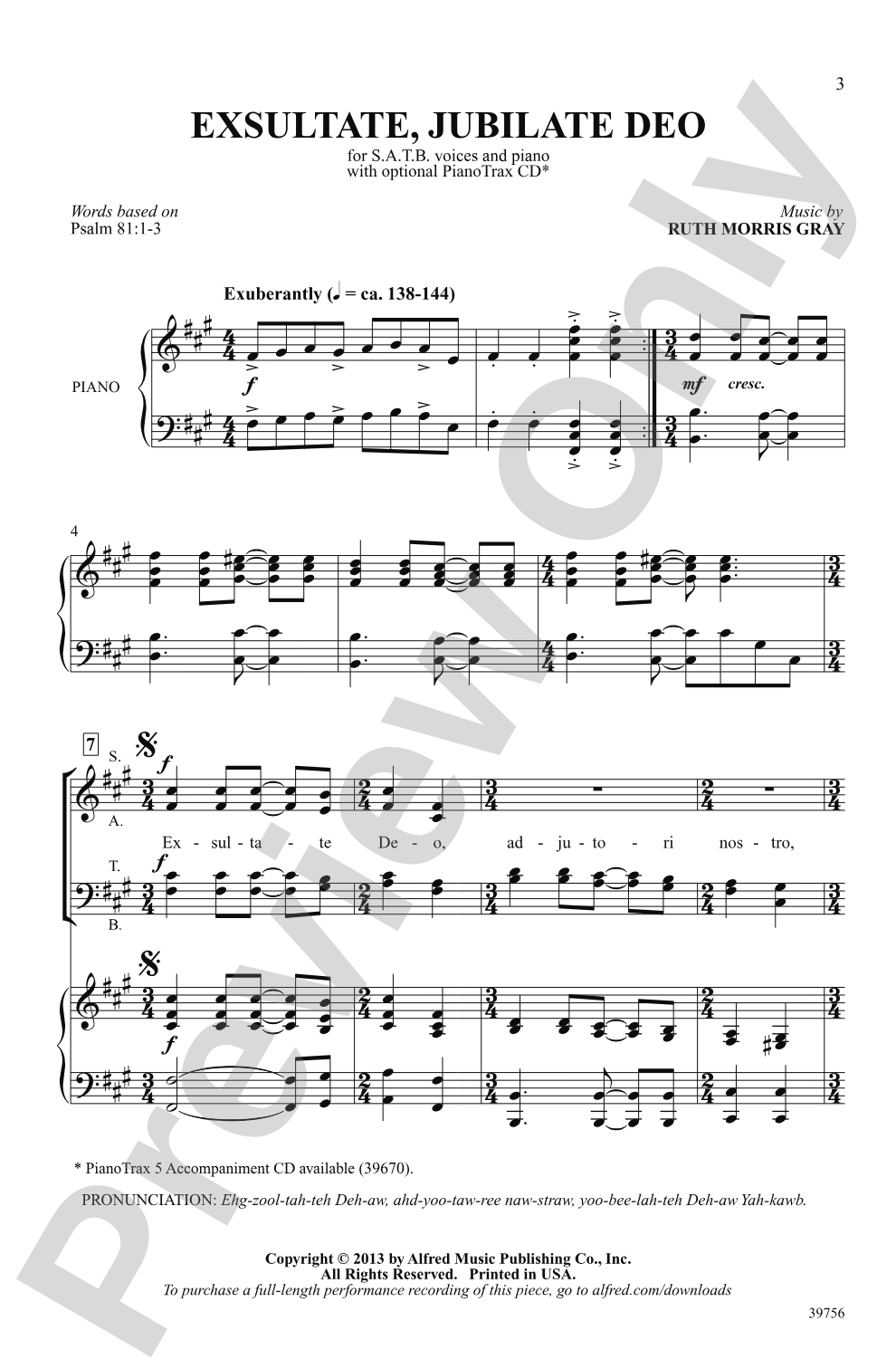 Exsultate, Jubilate Deo: SATB Choral Octavo