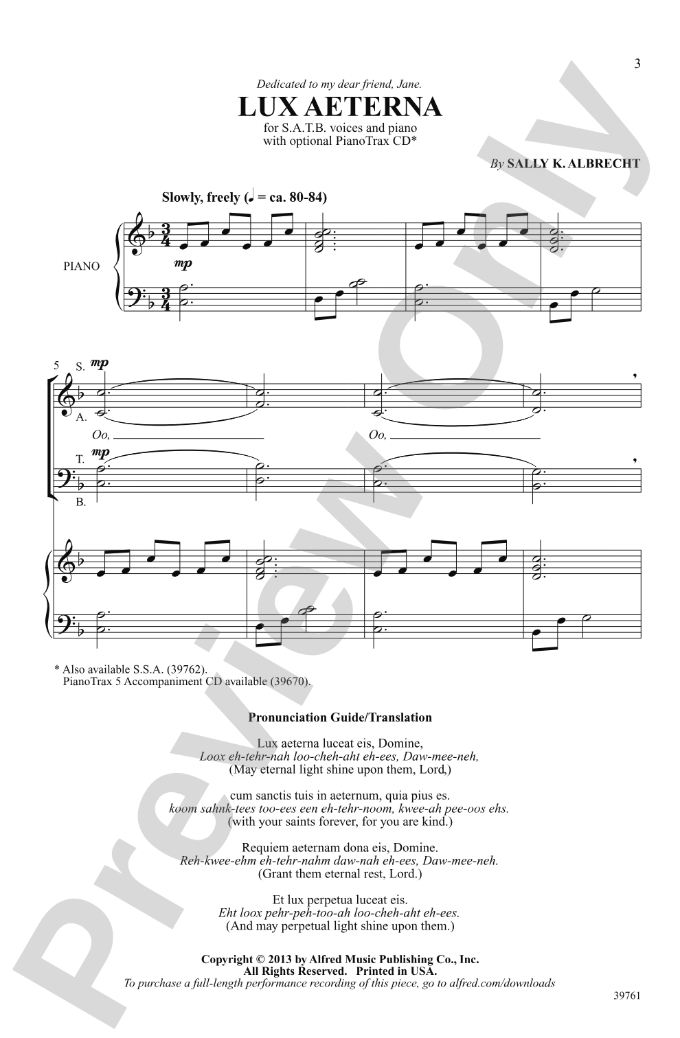 Lux Aeterna: SATB Choral Octavo