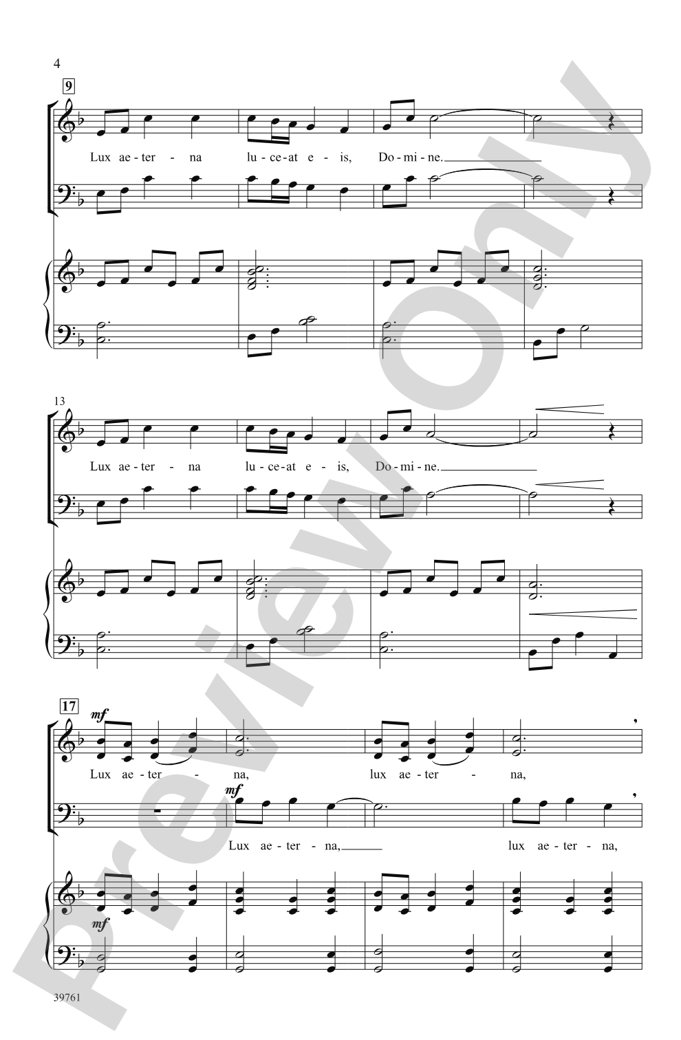 Lux Aeterna: SATB Choral Octavo
