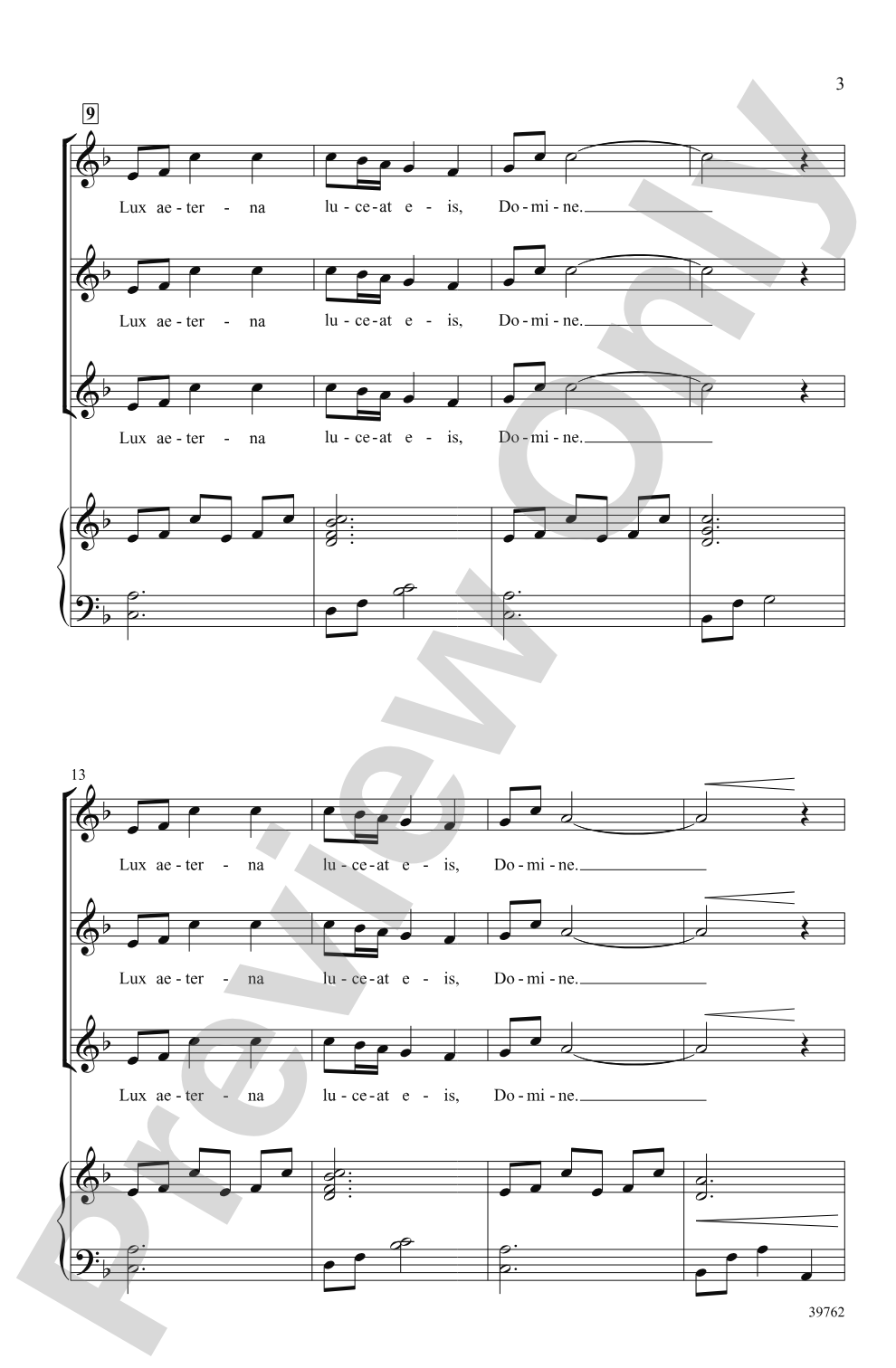 Lux Aeterna: SSA Choral Octavo