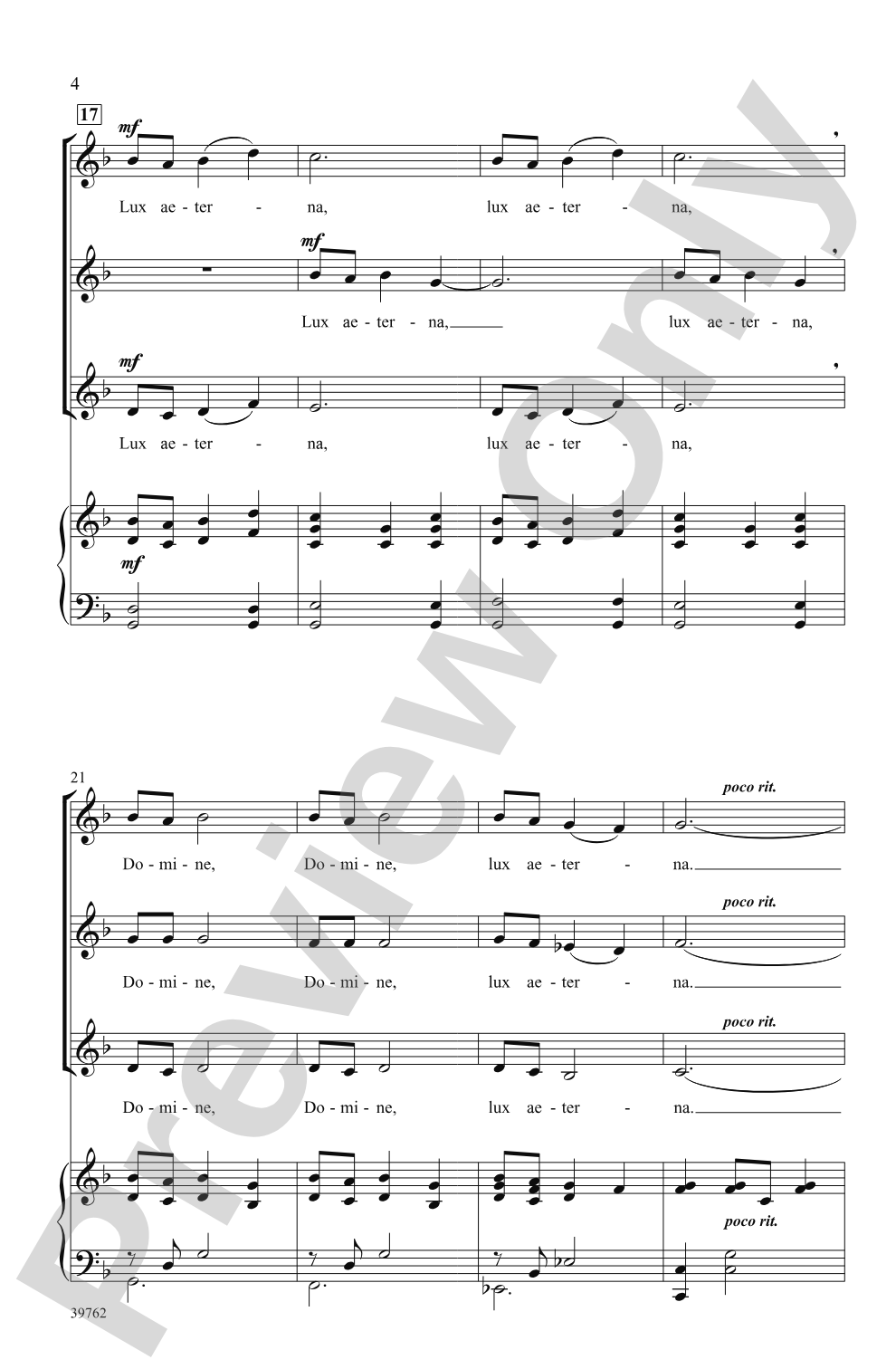 Lux Aeterna: SSA Choral Octavo