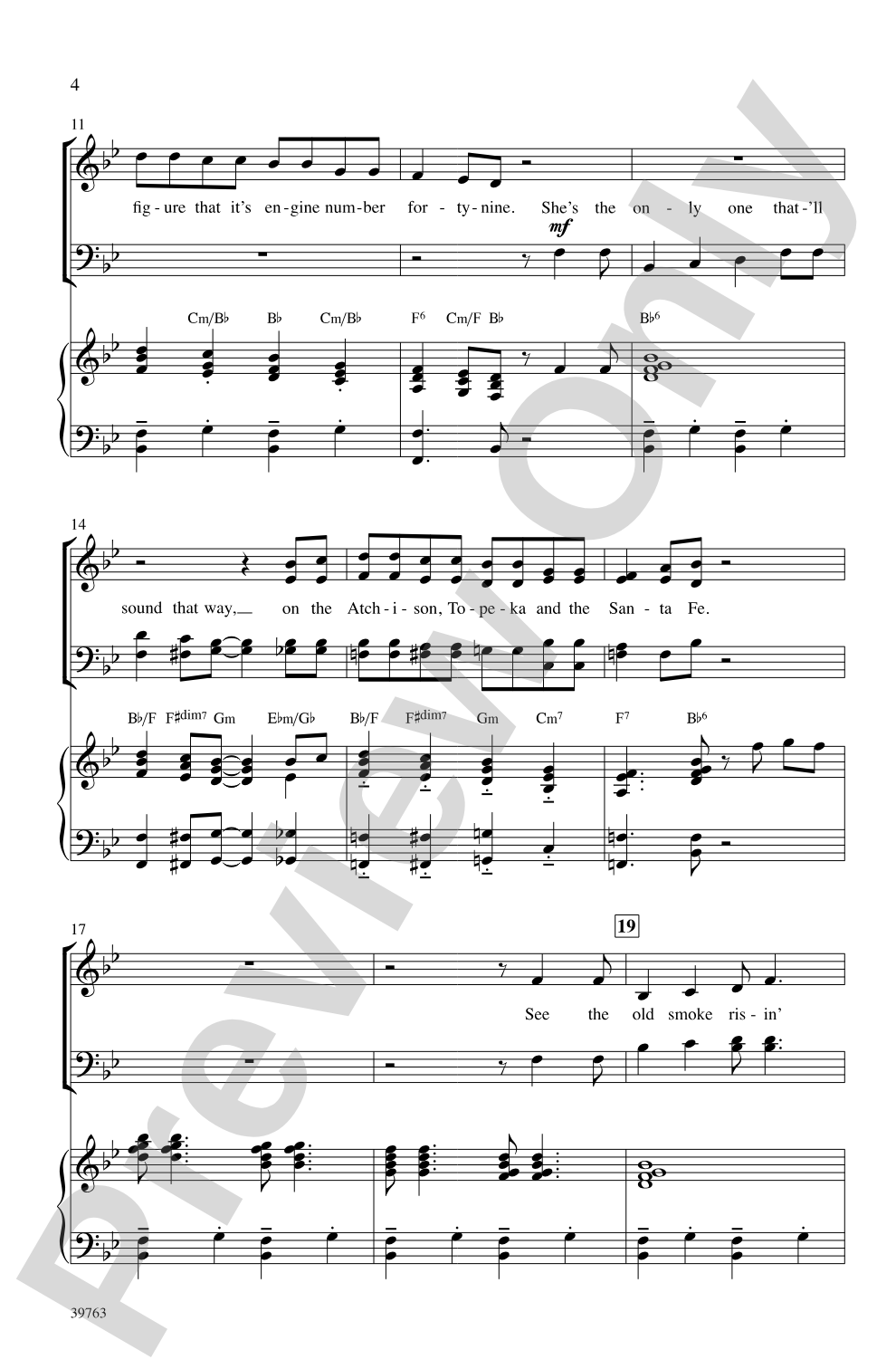 On the Atchison, Topeka and the Santa Fe: SATB Choral Octavo