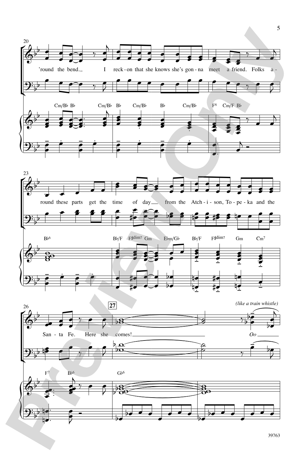 On the Atchison, Topeka and the Santa Fe: SATB Choral Octavo