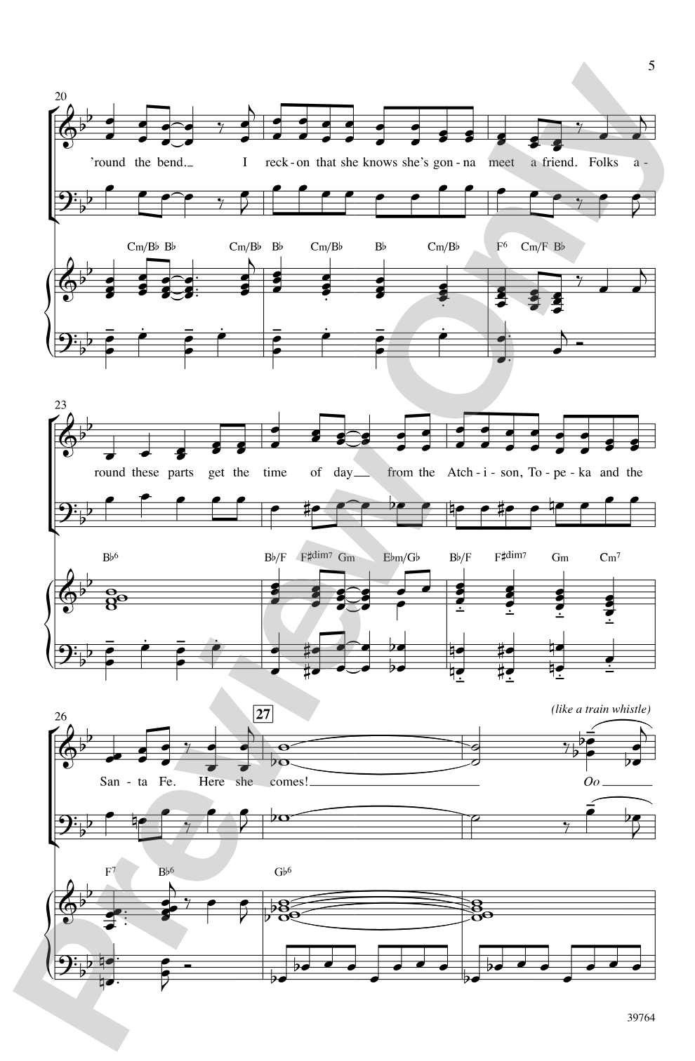 On the Atchison, Topeka and the Santa Fe: SAB Choral Octavo