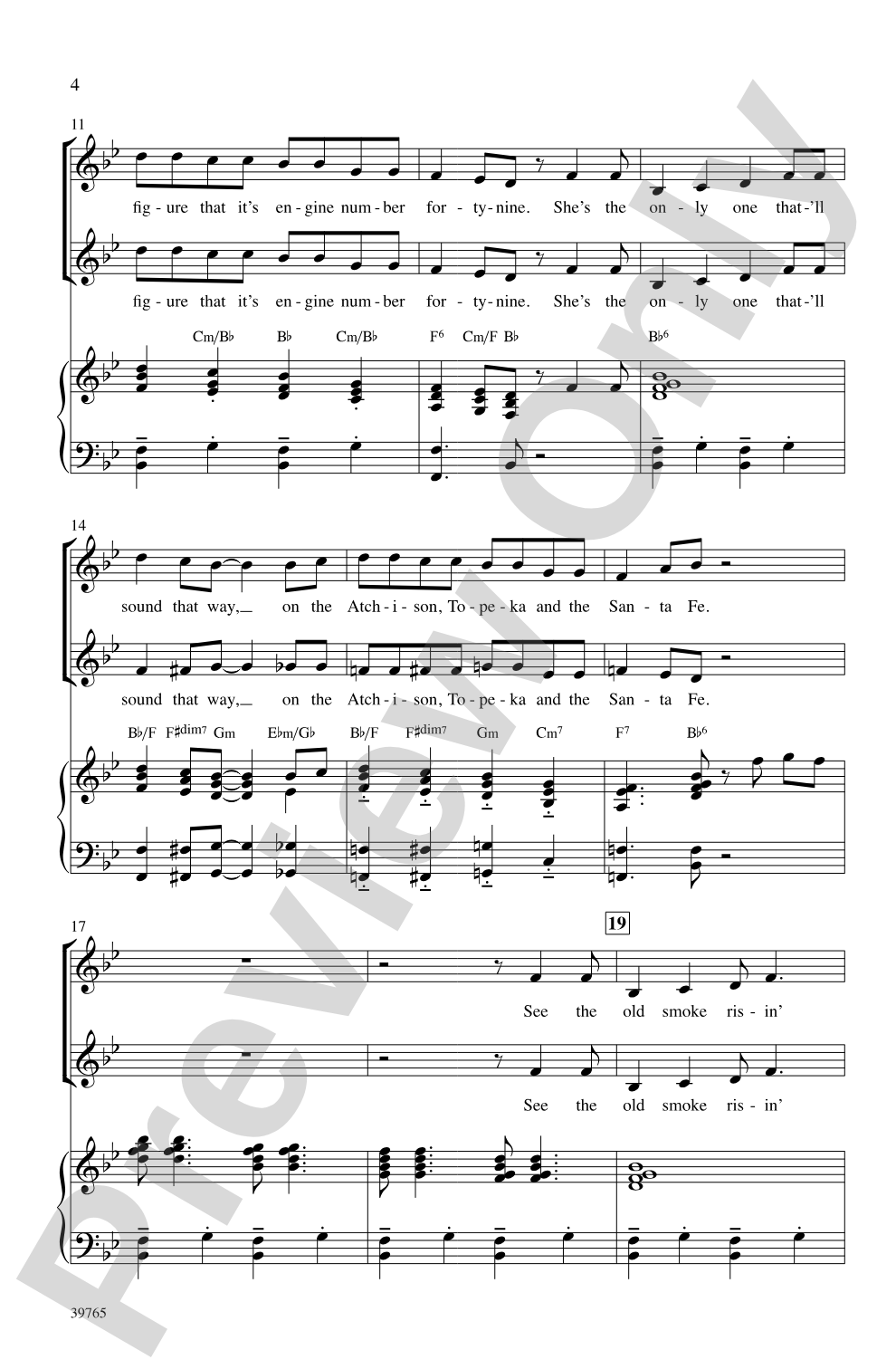 On the Atchison, Topeka and the Santa Fe: SSA Choral Octavo