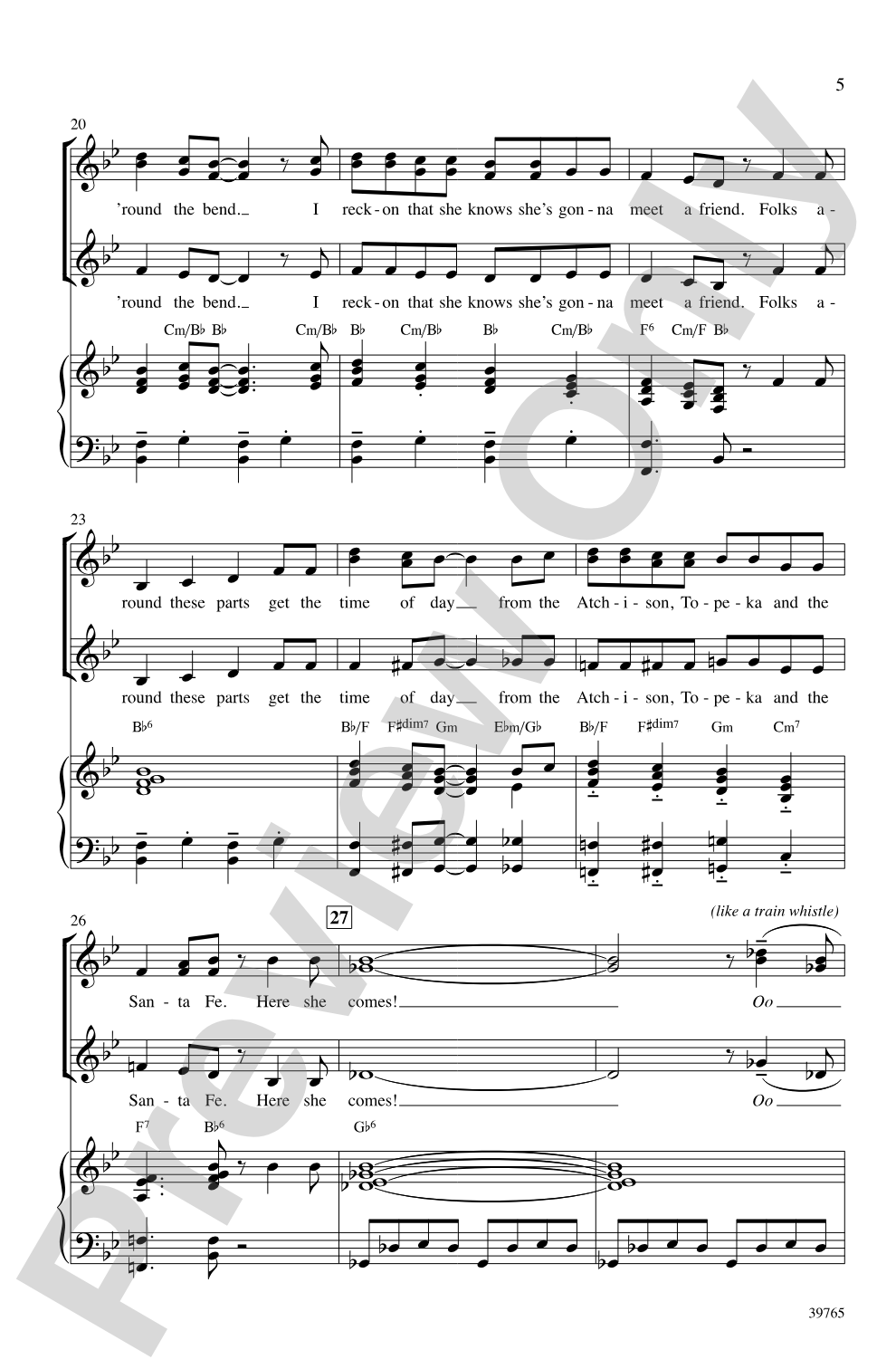 On the Atchison, Topeka and the Santa Fe: SSA Choral Octavo