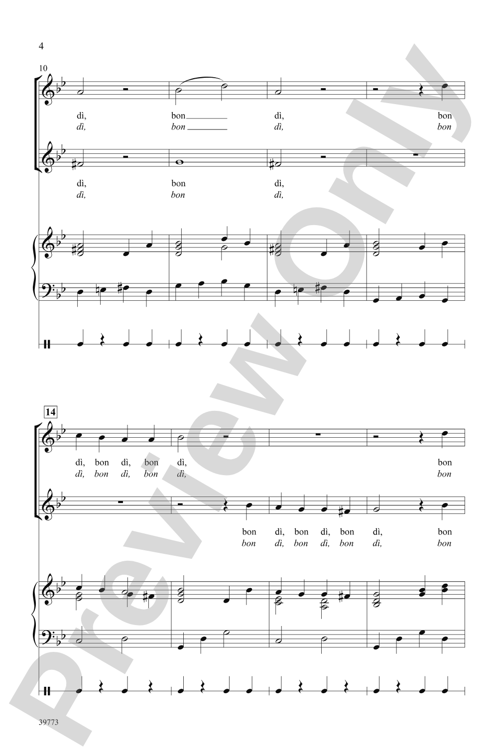 Bon Di: 2-Part Choral Octavo