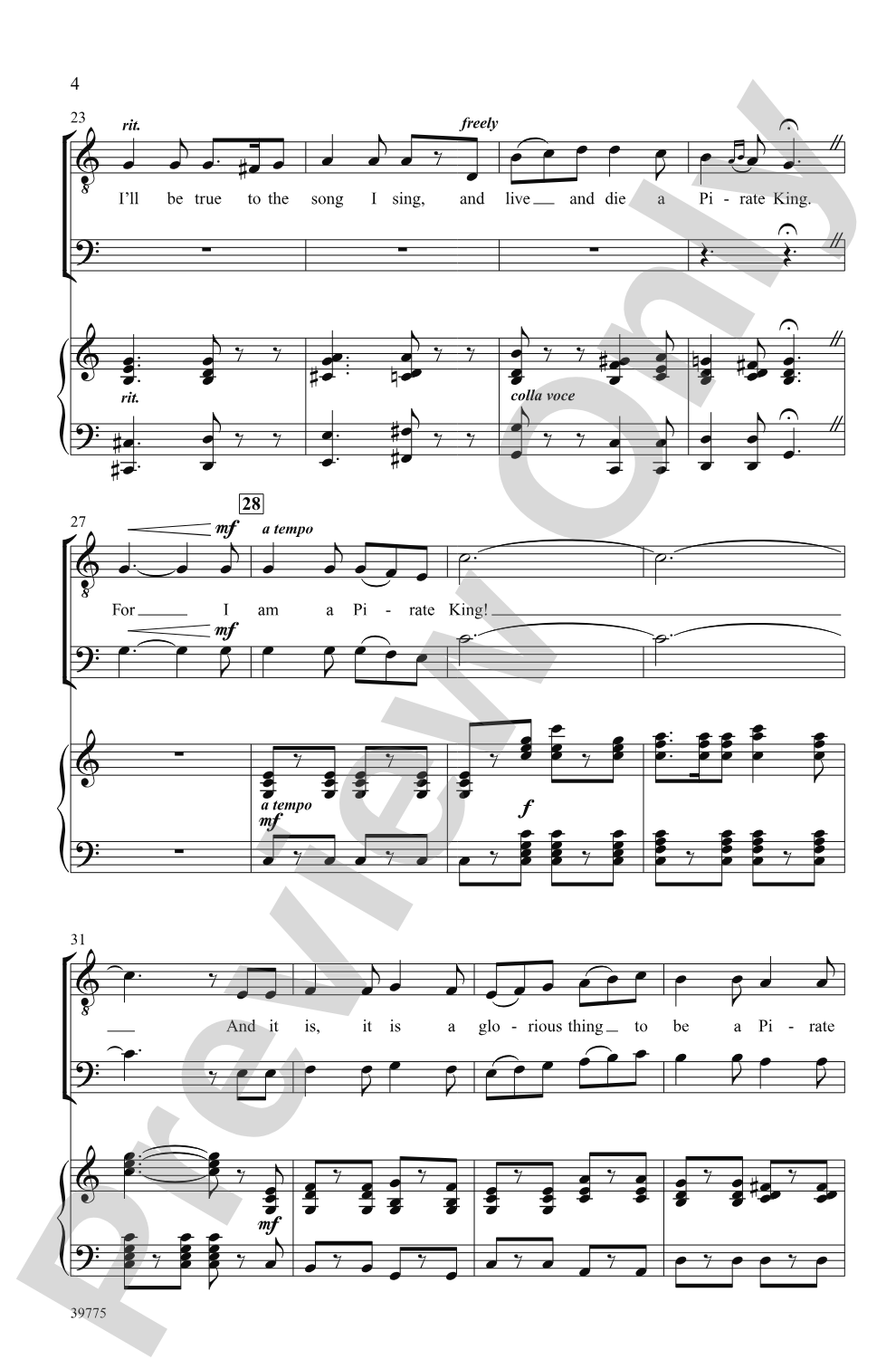 The Pirates of Penzance: Choral Highlights: TTBB Choral Octavo