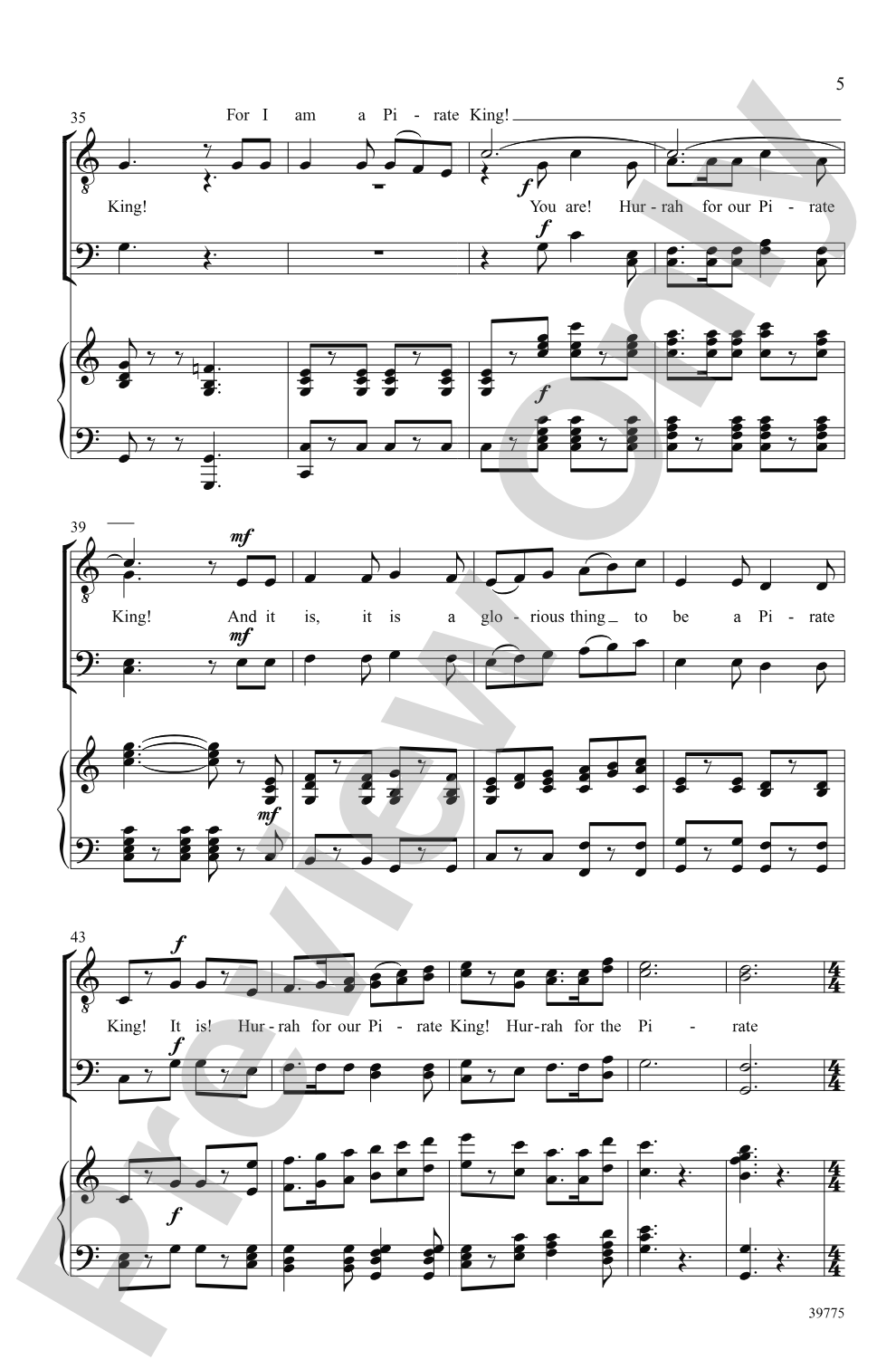 The Pirates of Penzance: Choral Highlights: TTBB Choral Octavo