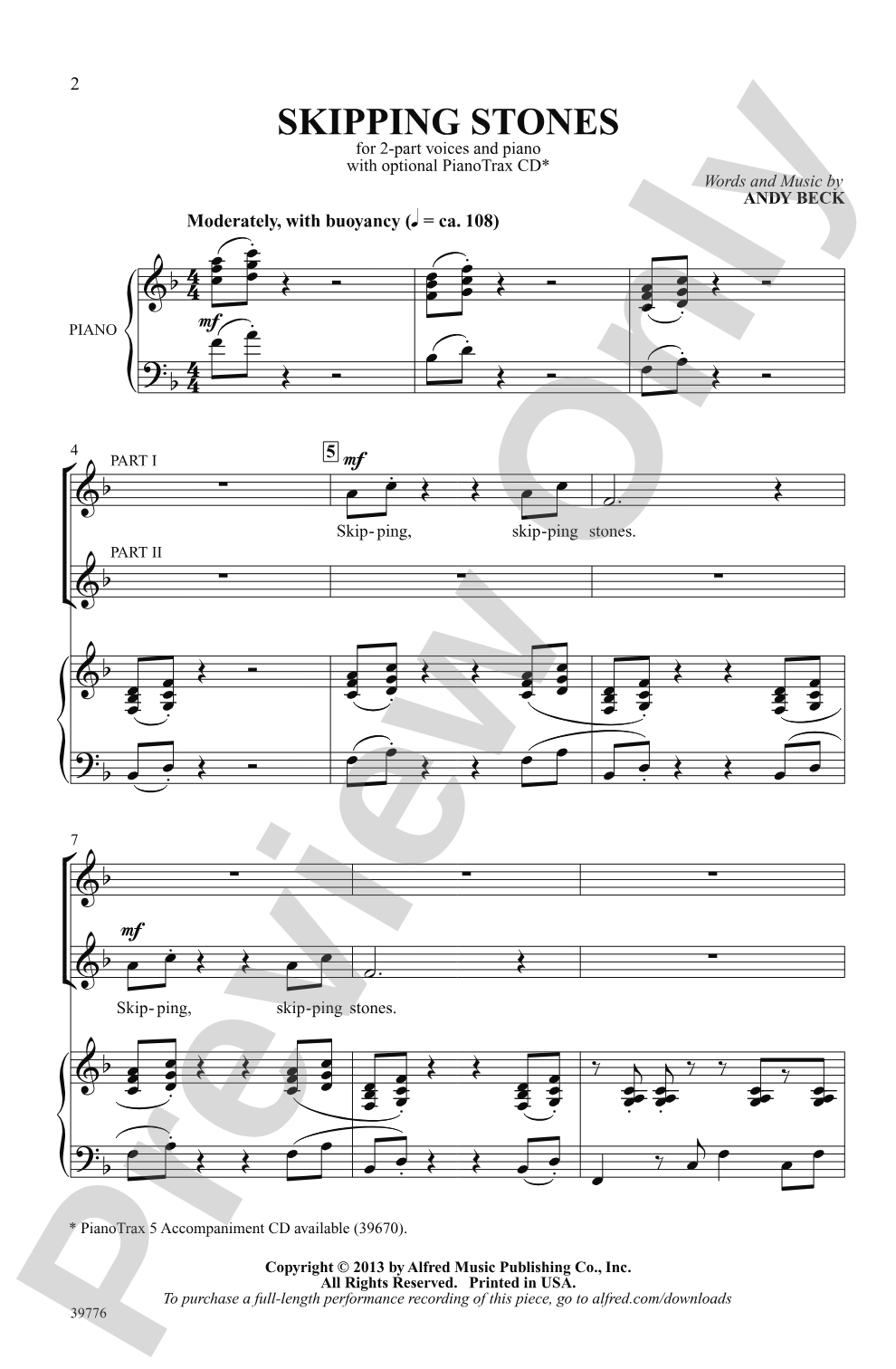 Skipping Stones: 2-Part Choral Octavo