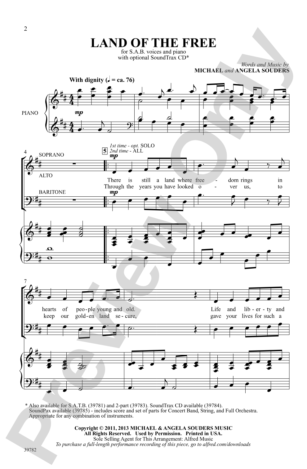 Land of the Free: SAB Choral Octavo