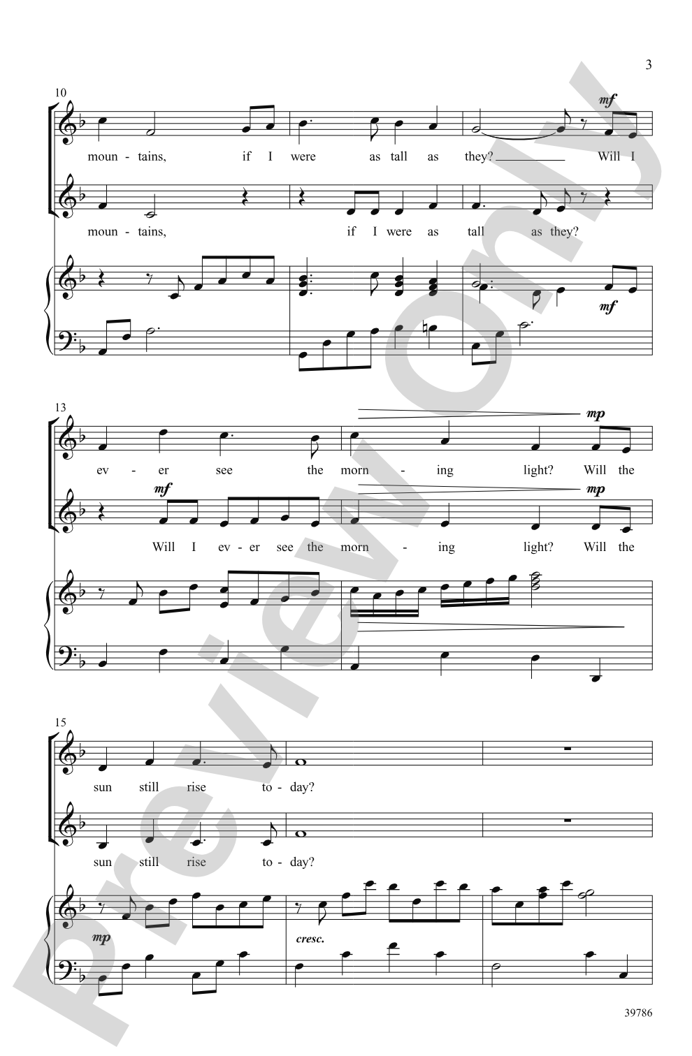 Will There Really Be a Morning?: 2-Part Choral Octavo
