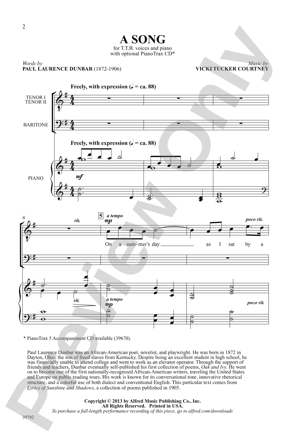 A Song: TTB Choral Octavo