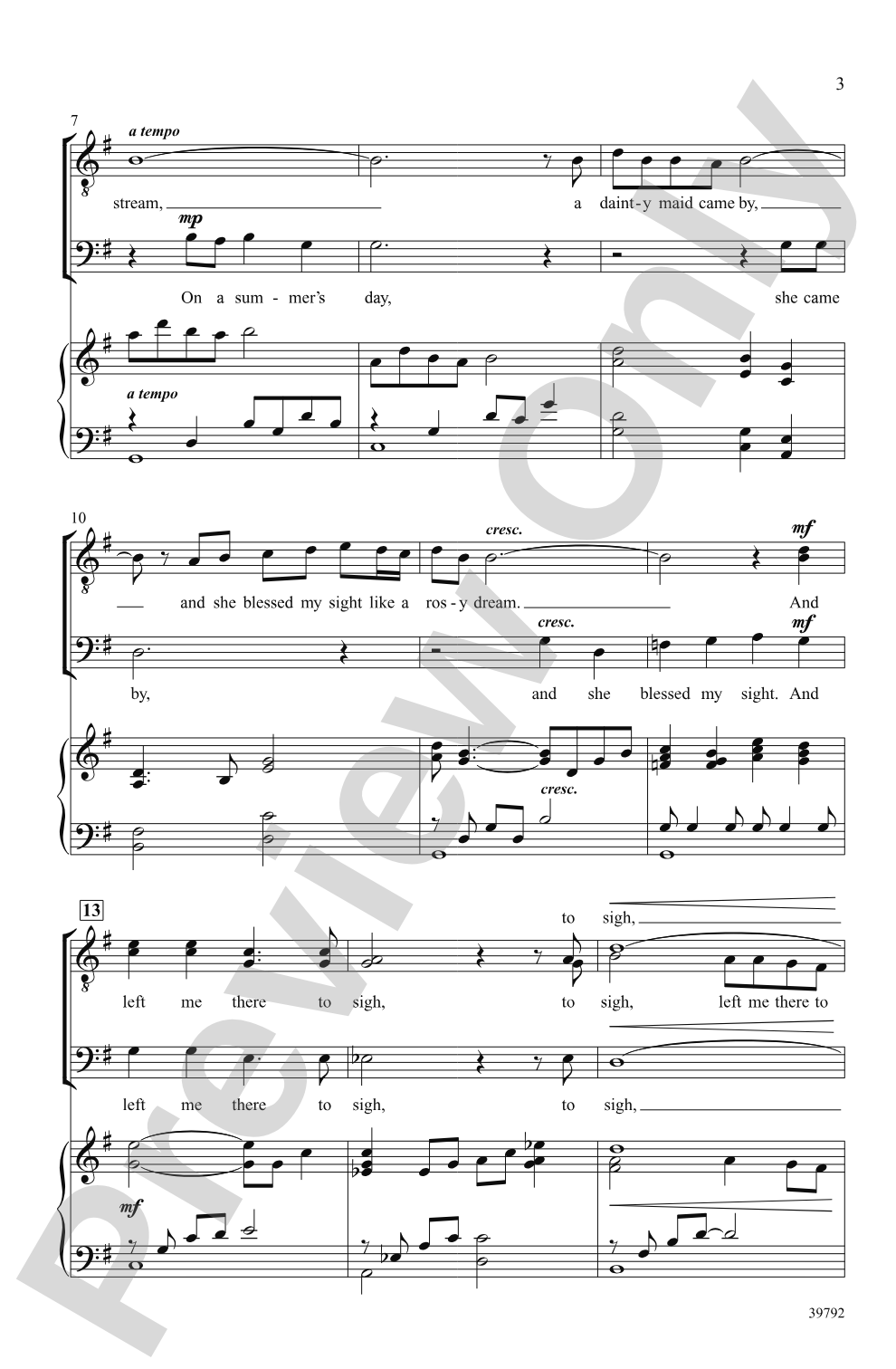 A Song: TTB Choral Octavo