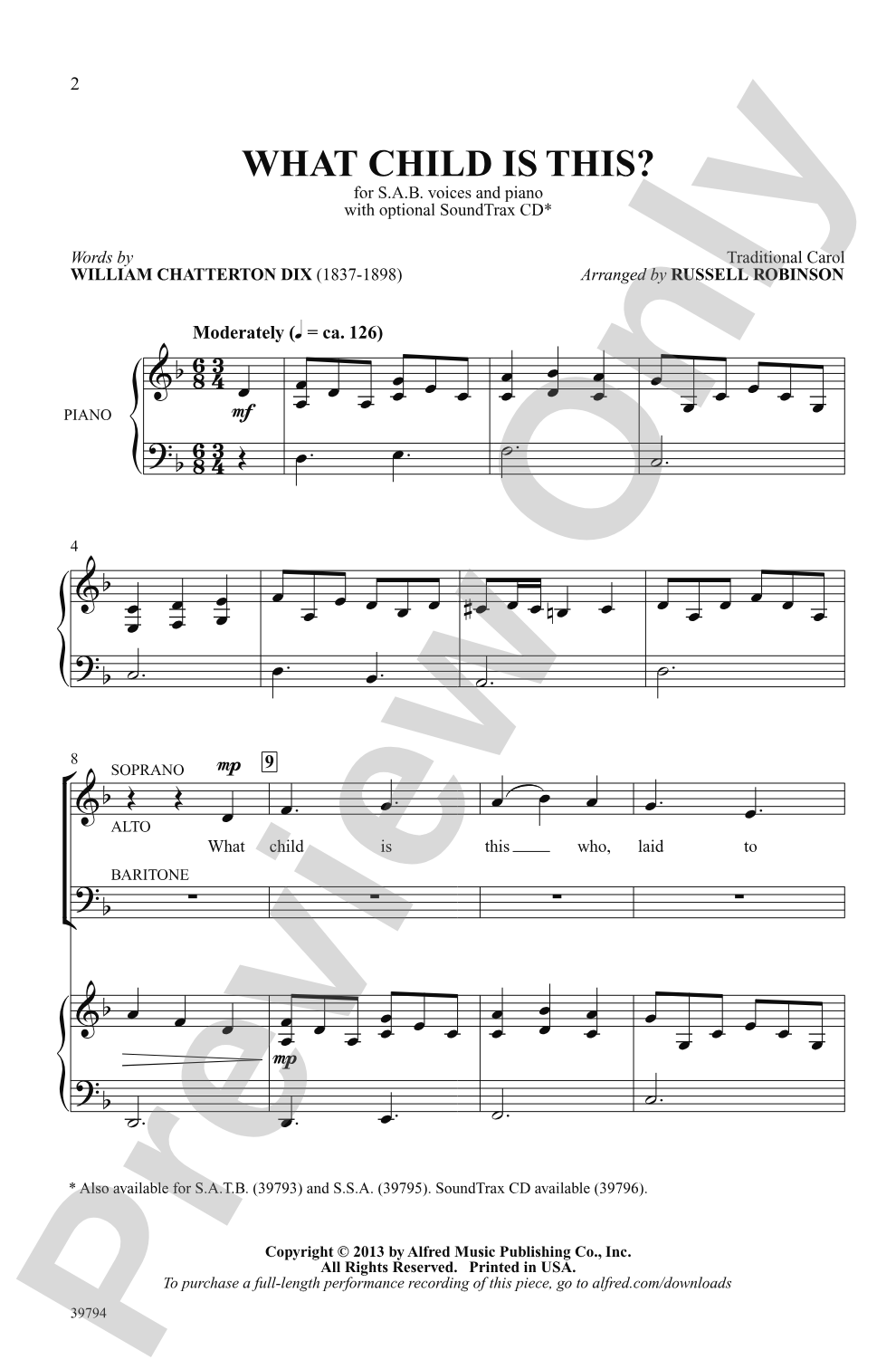 What Child Is This?: SAB Choral Octavo
