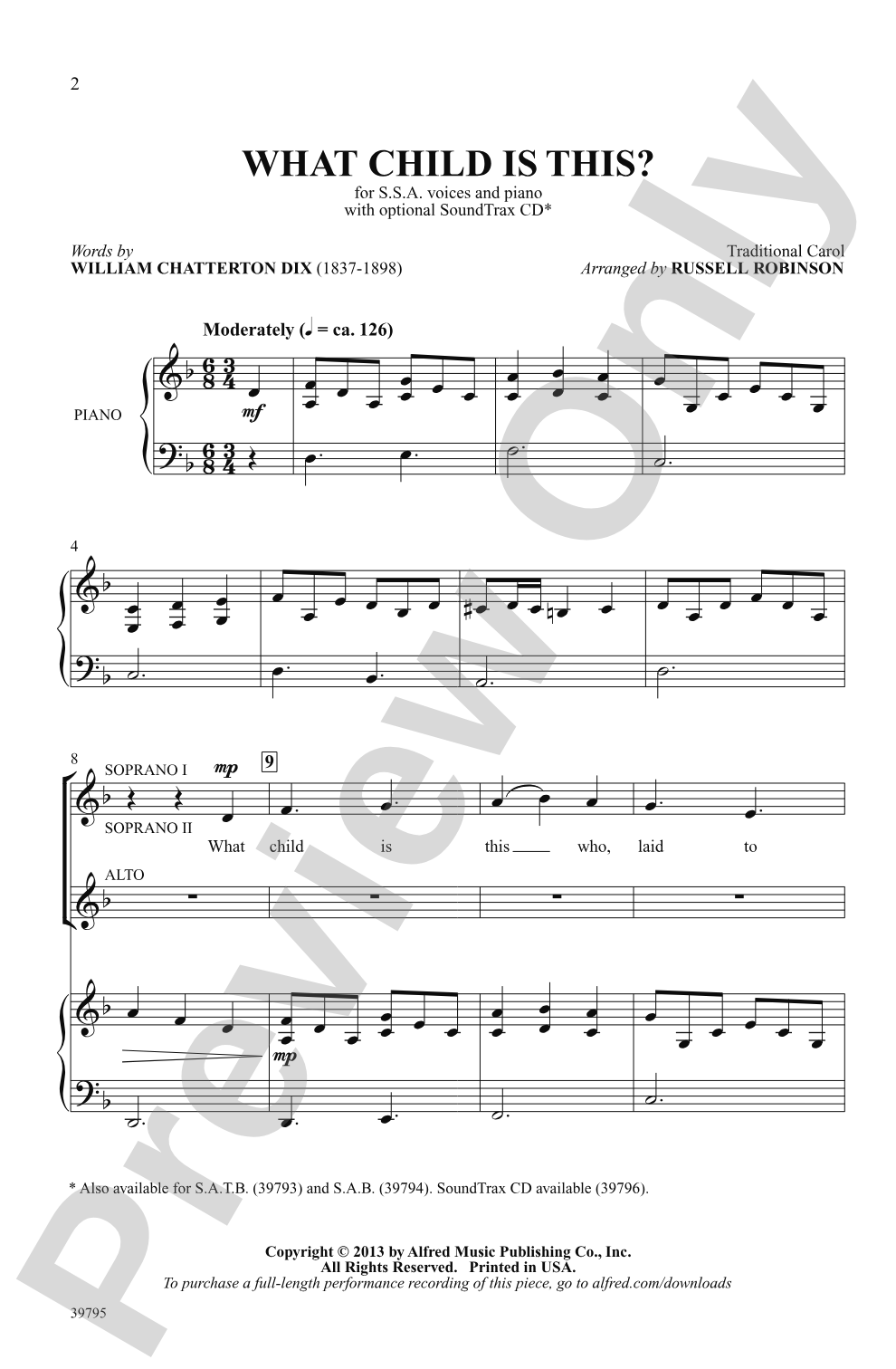 What Child Is This?: SSA Choral Octavo