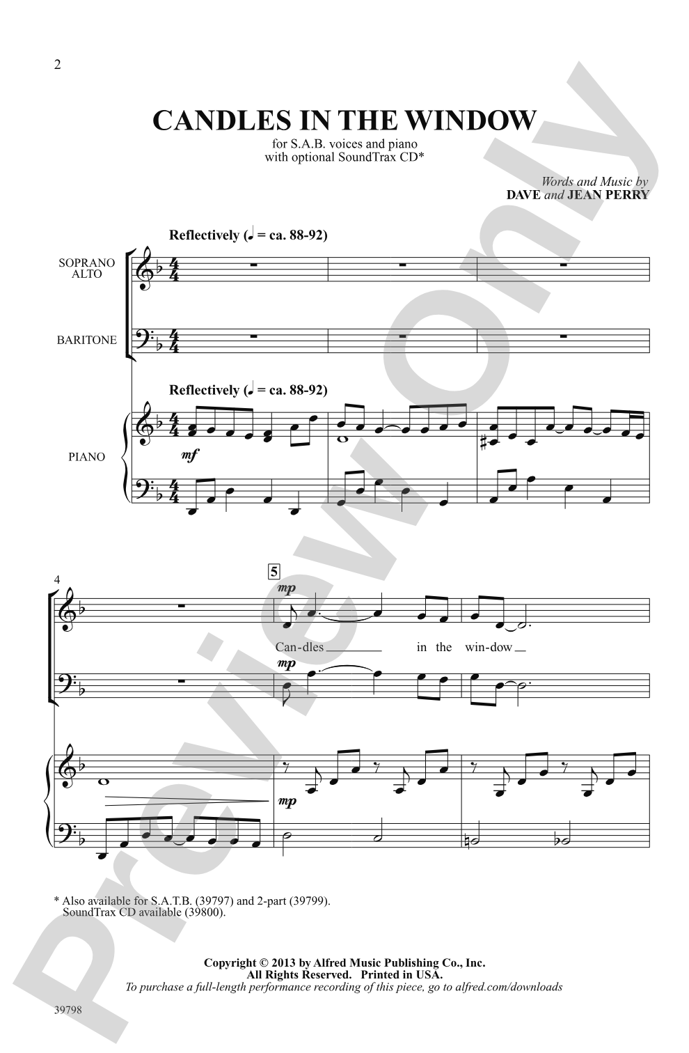 Candles in the Window: SAB Choral Octavo