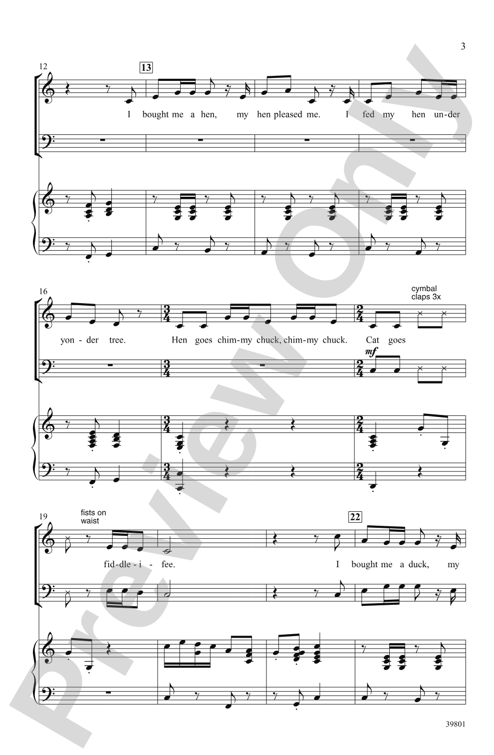I Bought Me a Cat: SAB Choral Octavo