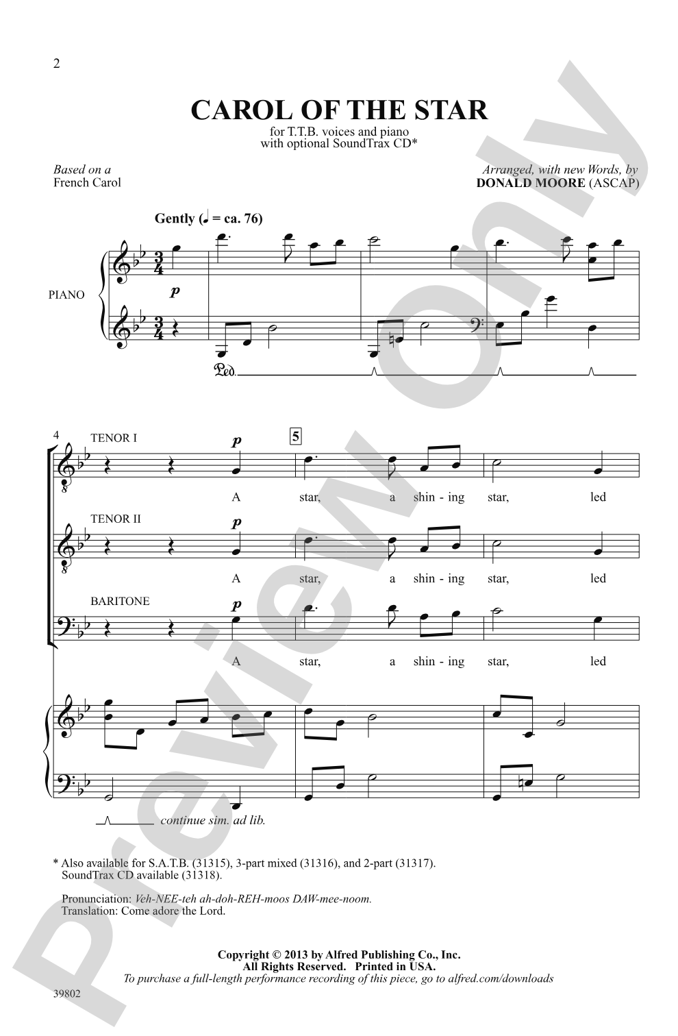 Carol of the Star: TTB Choral Octavo