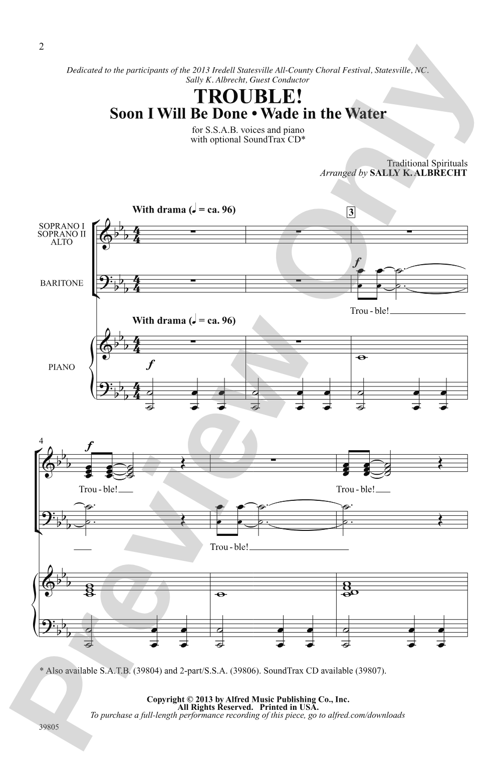 Trouble!: SSAB Choral Octavo