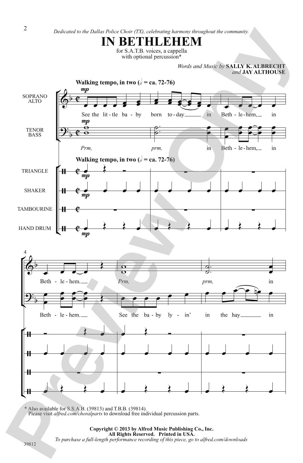 In Bethlehem: SATB, <I>a cappella</I> Choral Octavo