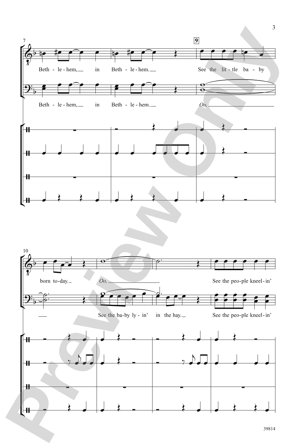 In Bethlehem: TBB, <I>a cappella</I> Choral Octavo