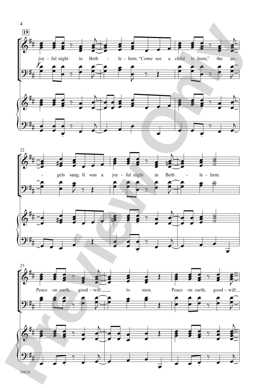 A Joyful Night: SSATB Choral Octavo