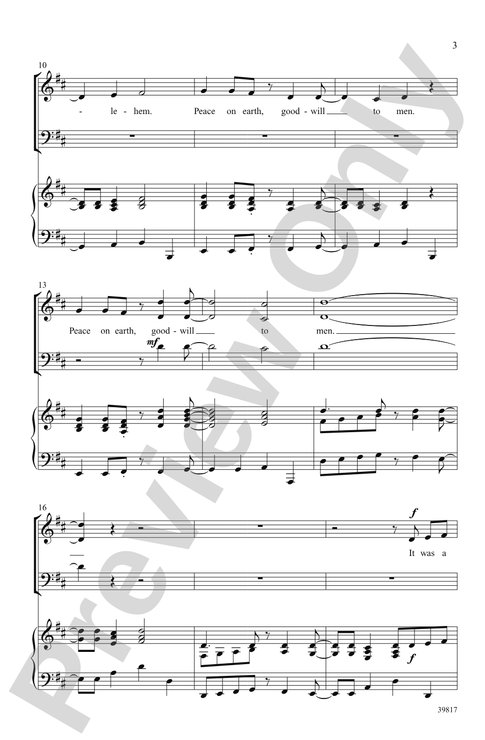 A Joyful Night: 3-Part Mixed Choral Octavo