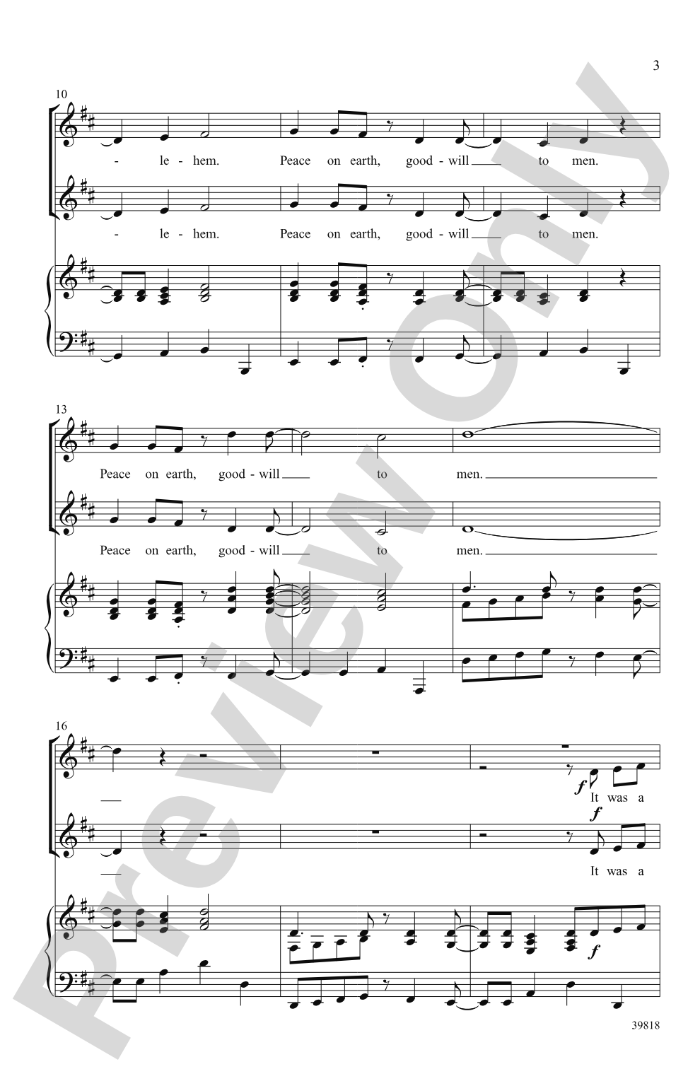 A Joyful Night: SSA Choral Octavo