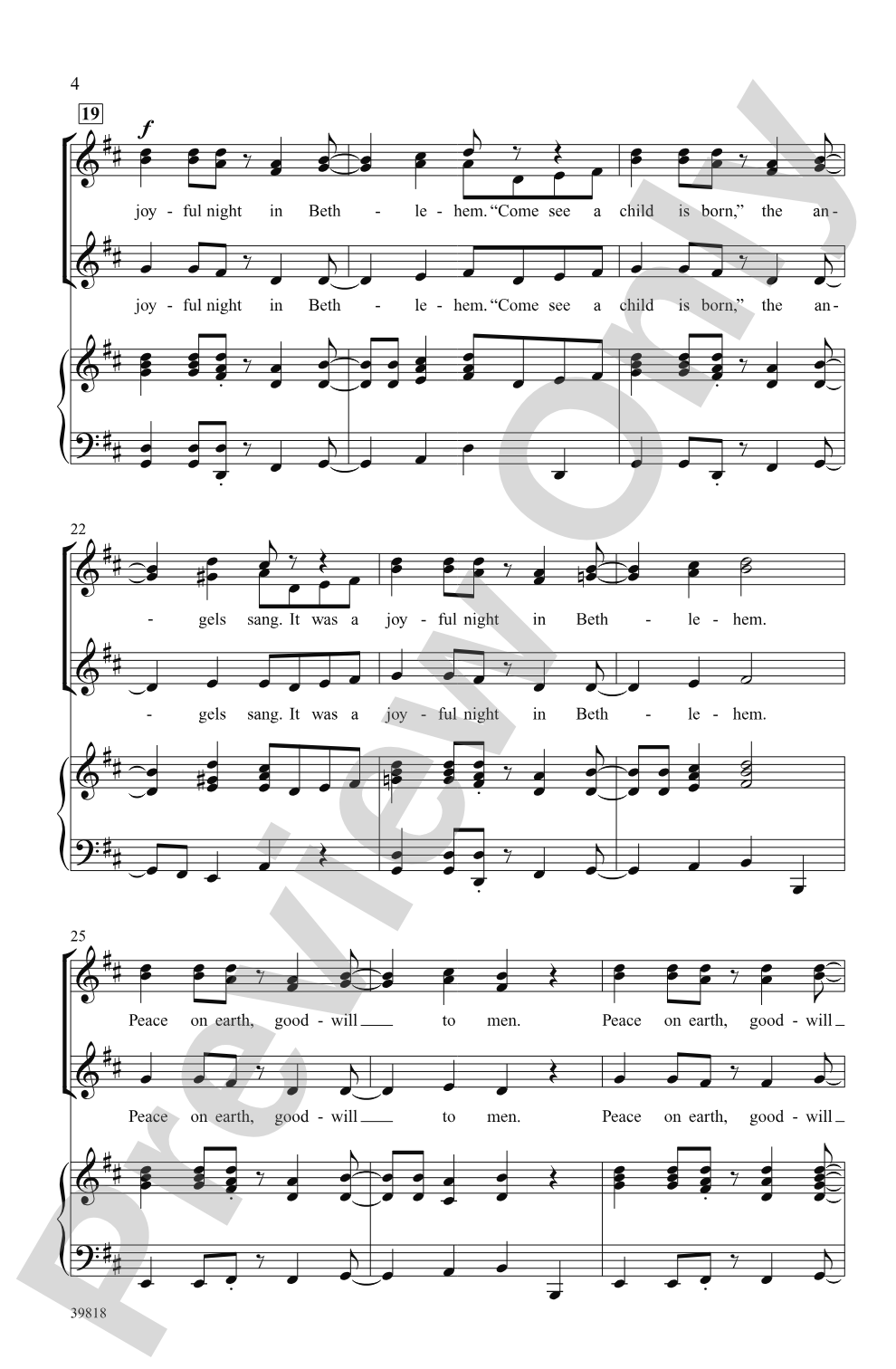 A Joyful Night: SSA Choral Octavo