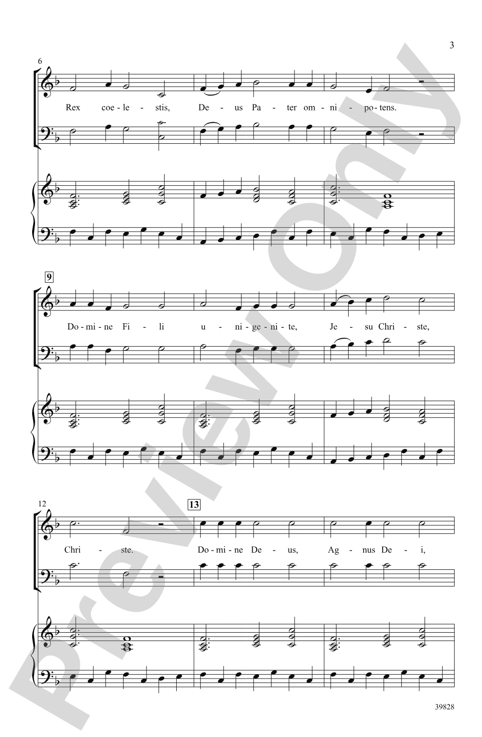 Domine Deus: 3-Part Mixed Choral Octavo