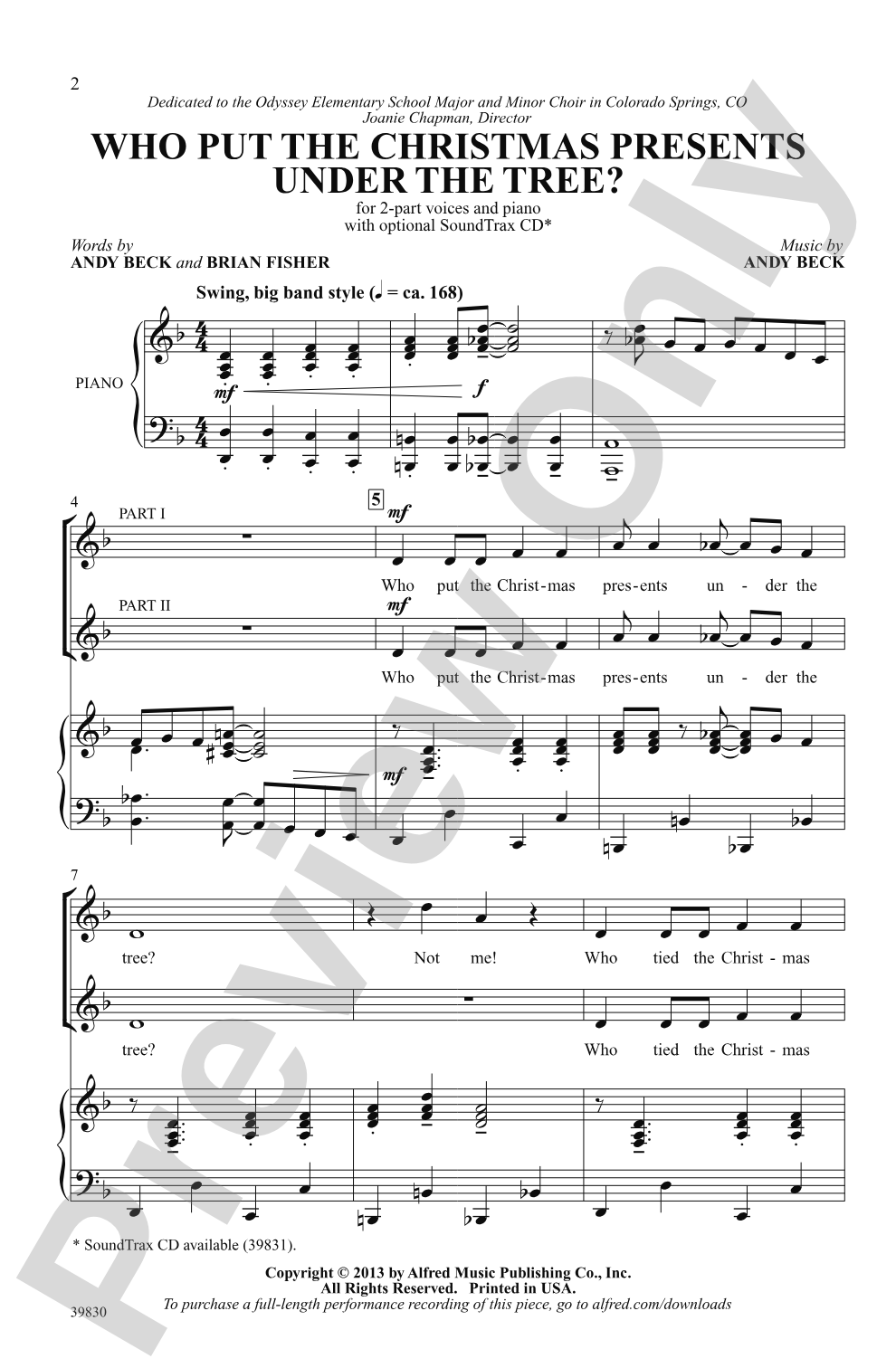 Who Put the Christmas Presents Under the Tree?: 2-Part Choral Octavo