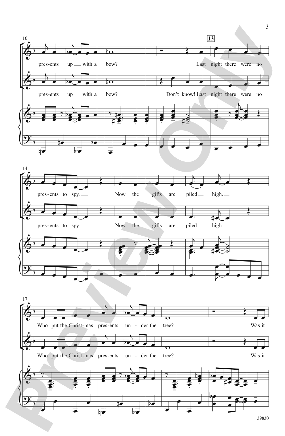 Who Put the Christmas Presents Under the Tree?: 2-Part Choral Octavo
