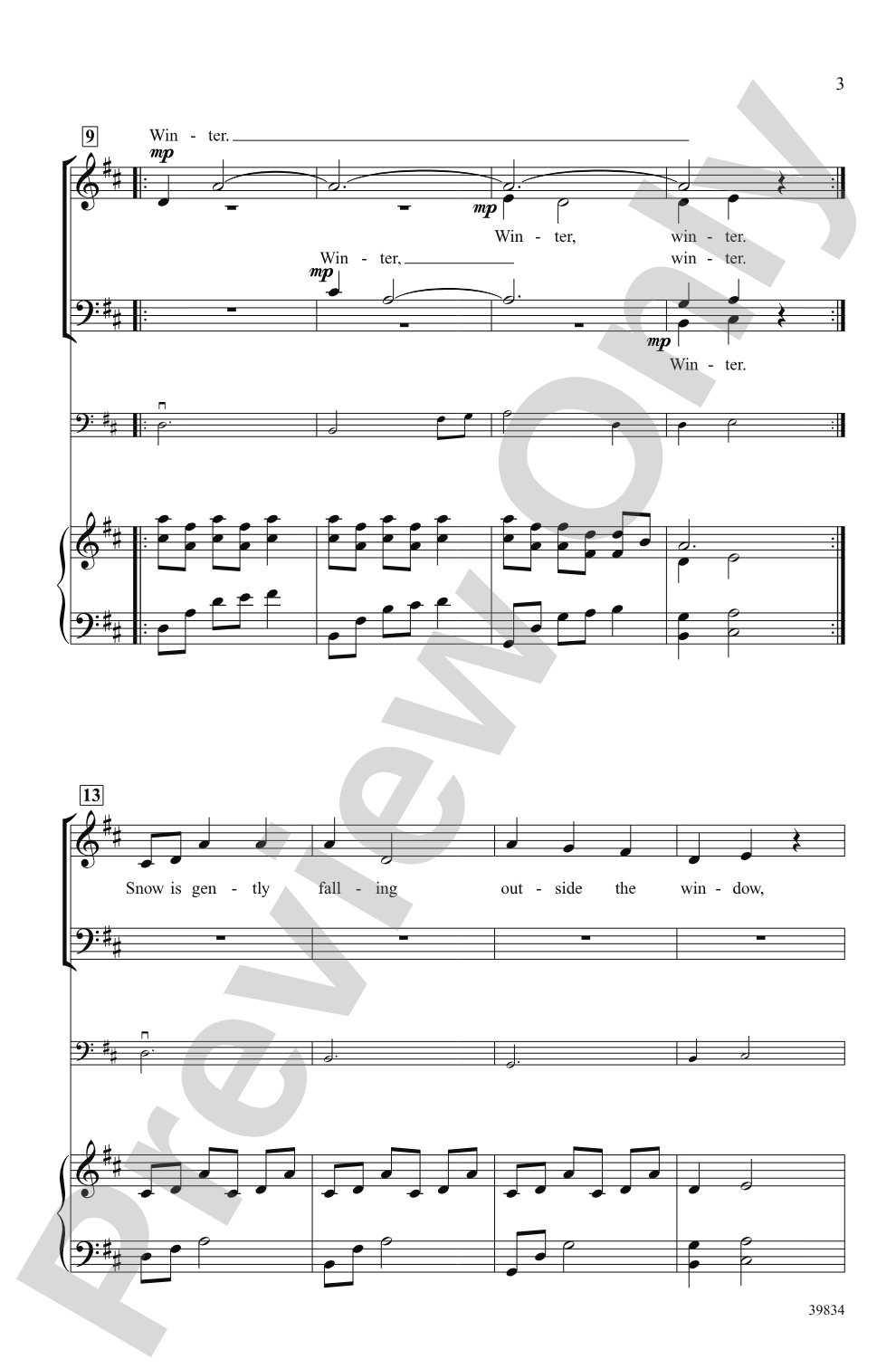 Under Winter Moon: SATB Choral Octavo