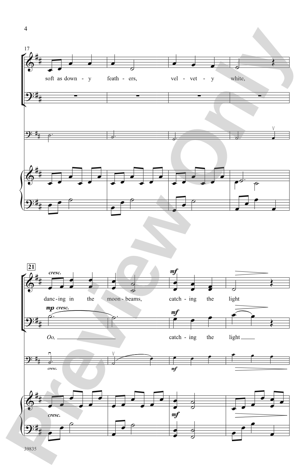 Under Winter Moon: 3-Part / SAB Choral Octavo