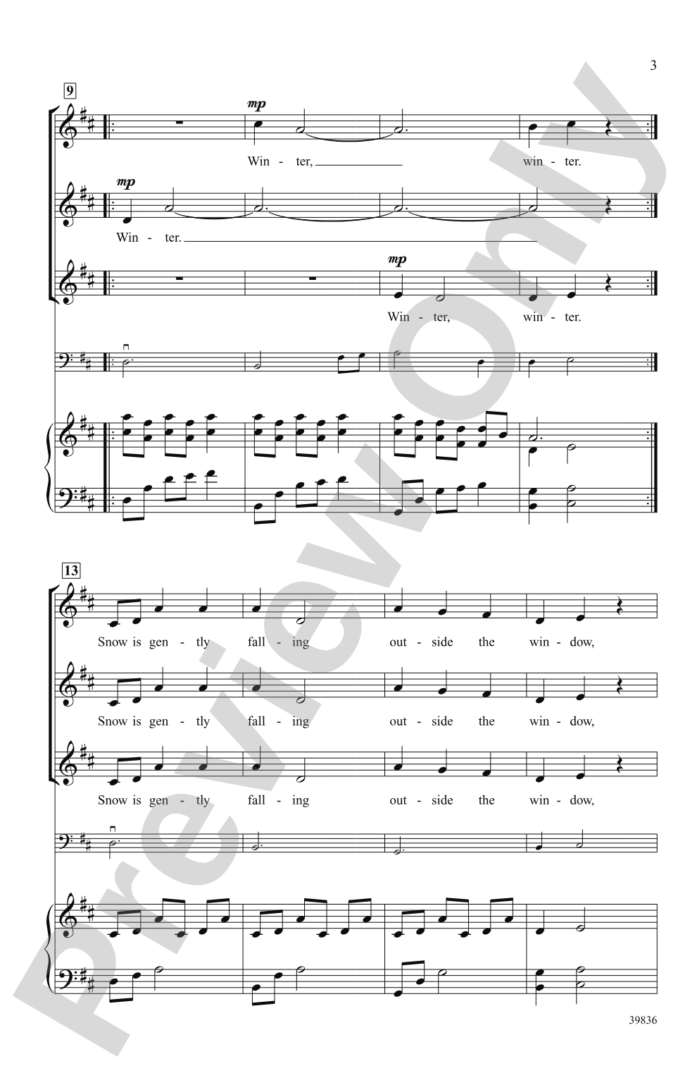 Under Winter Moon: SSA Choral Octavo
