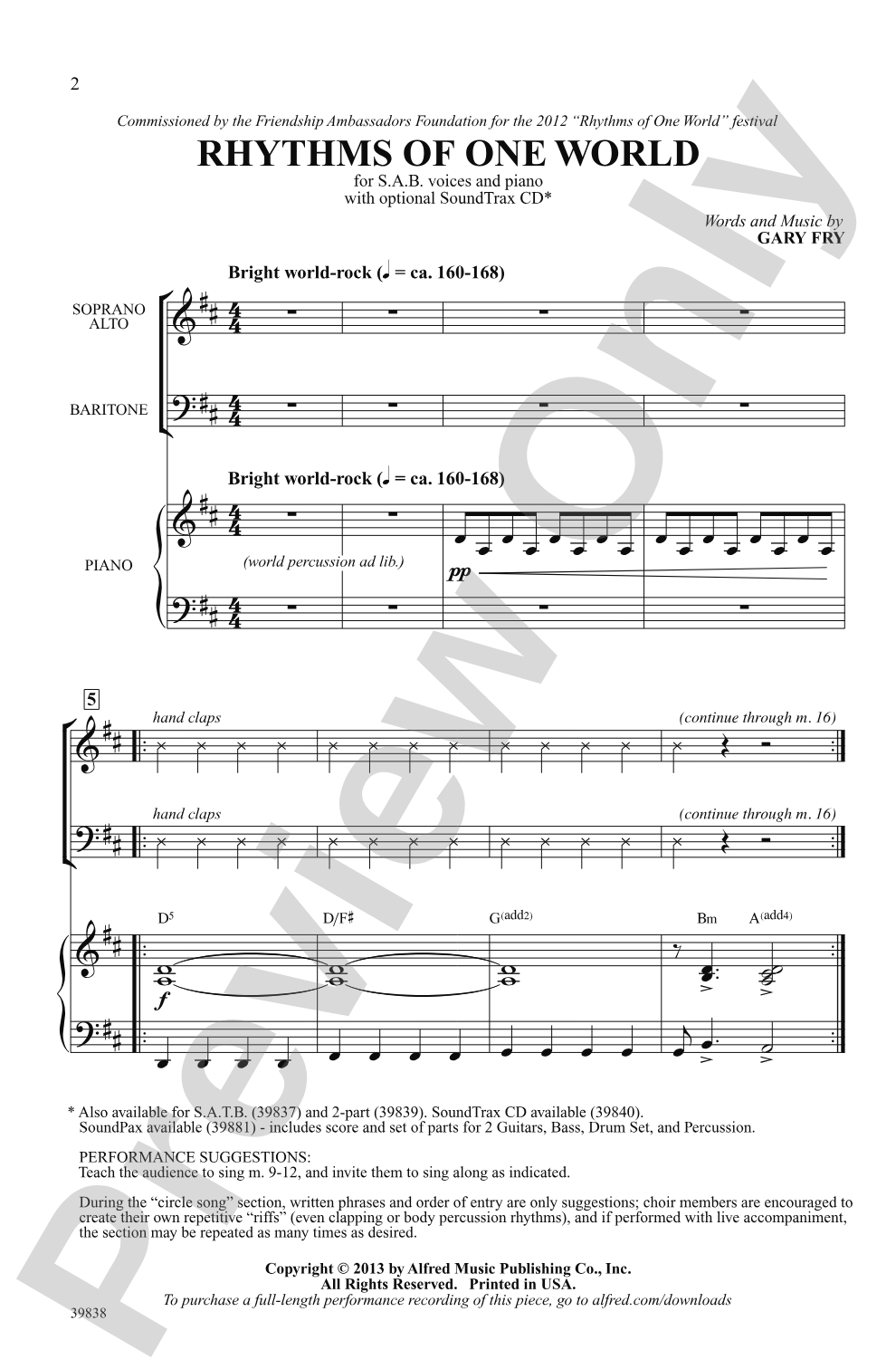 Rhythms of One World: SAB Choral Octavo