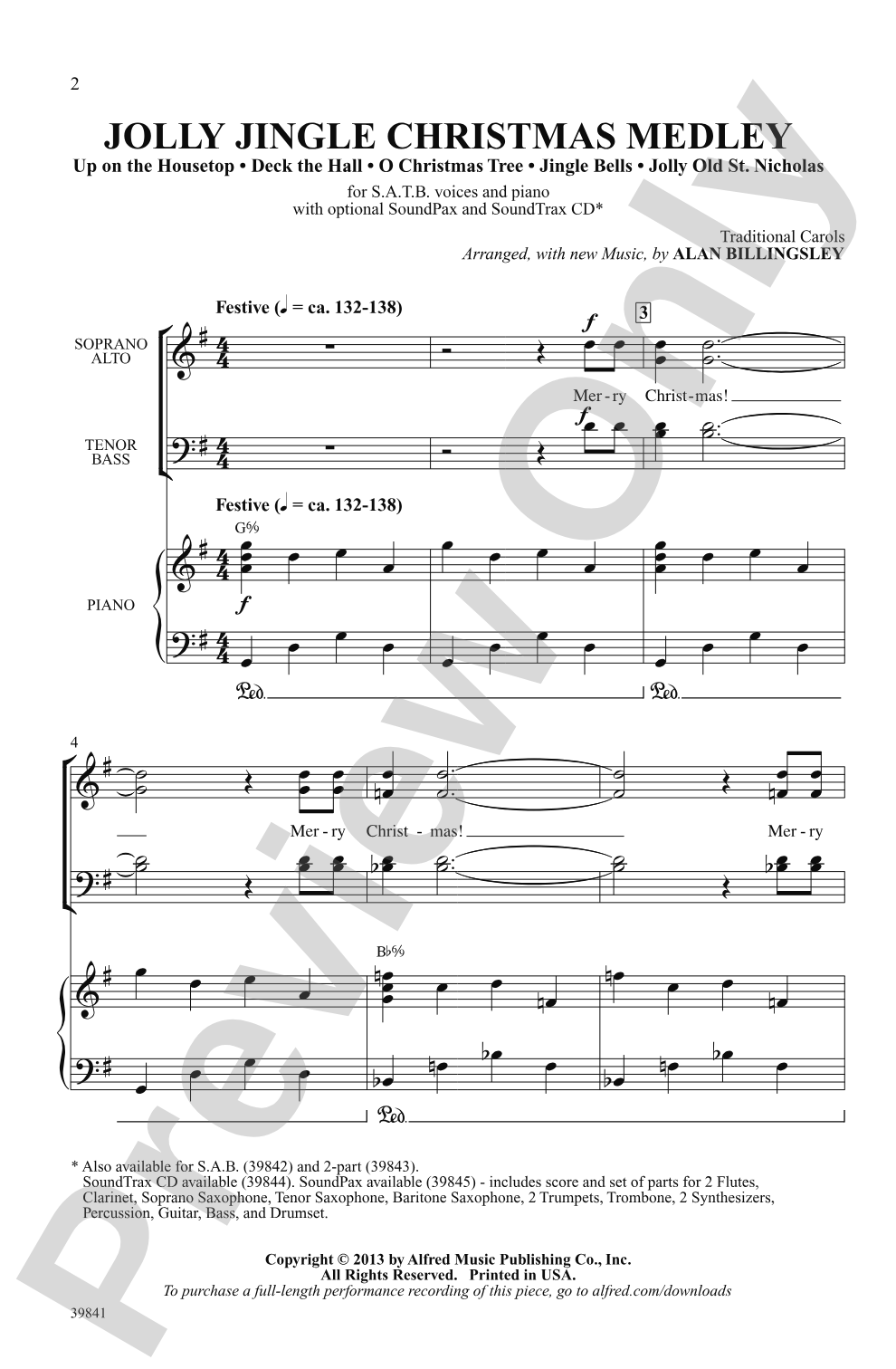 Jolly Jingle Christmas Medley: SATB Choral Octavo