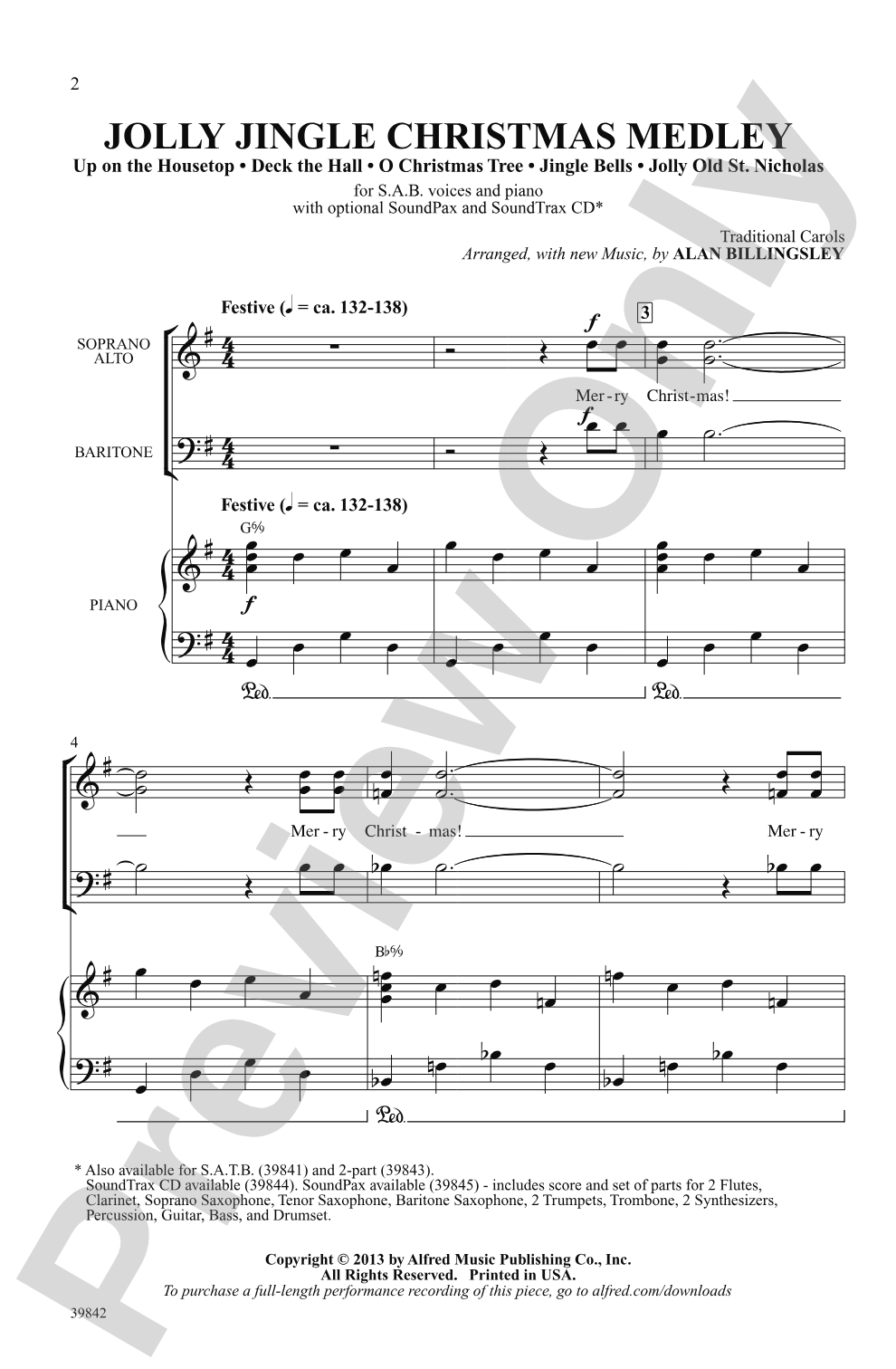 Jolly Jingle Christmas Medley: SAB Choral Octavo